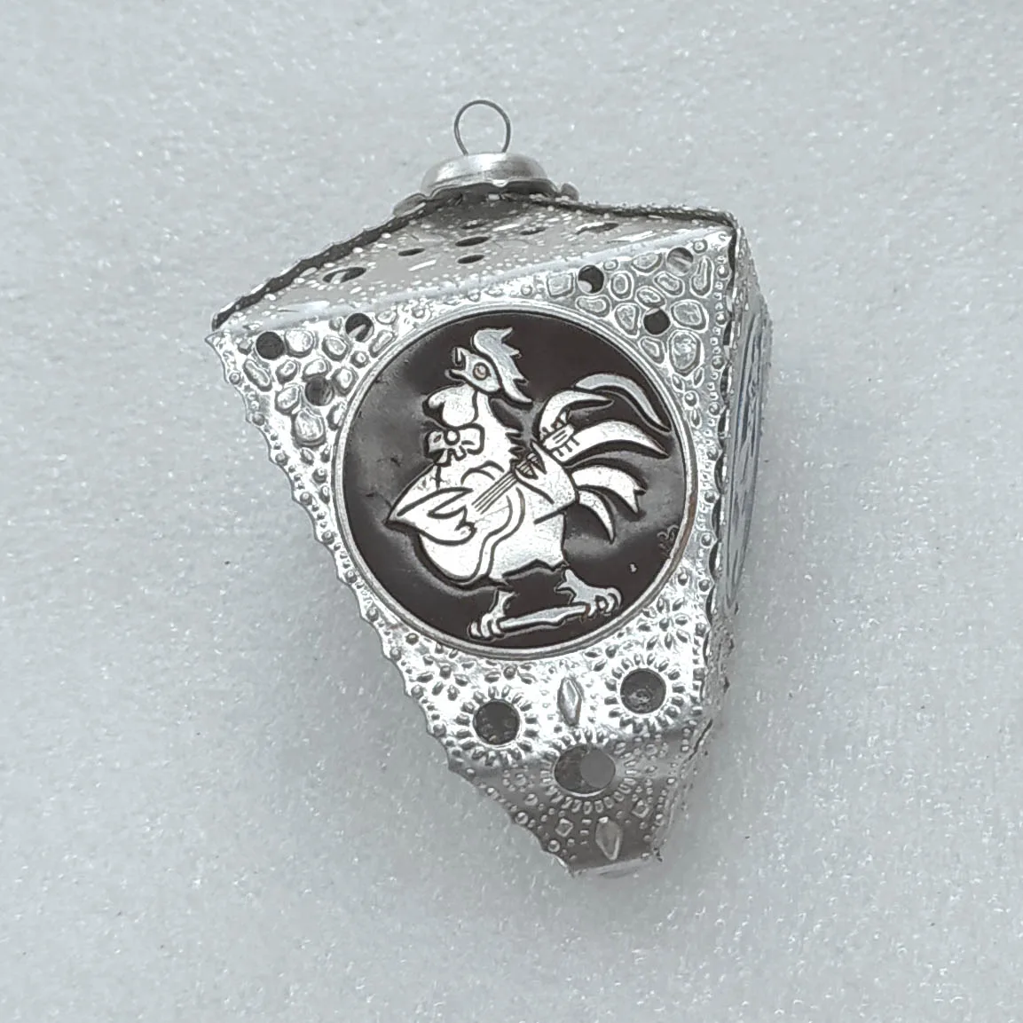 Vintage Christmas Aluminium Ornament USSR Antique Decor Surprise