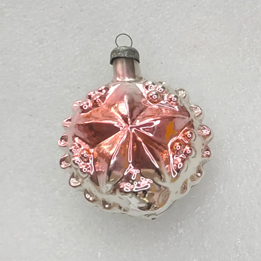 Vintage Christmas Silver Glass Ornament Tree USSR Toy Antique Decor Star