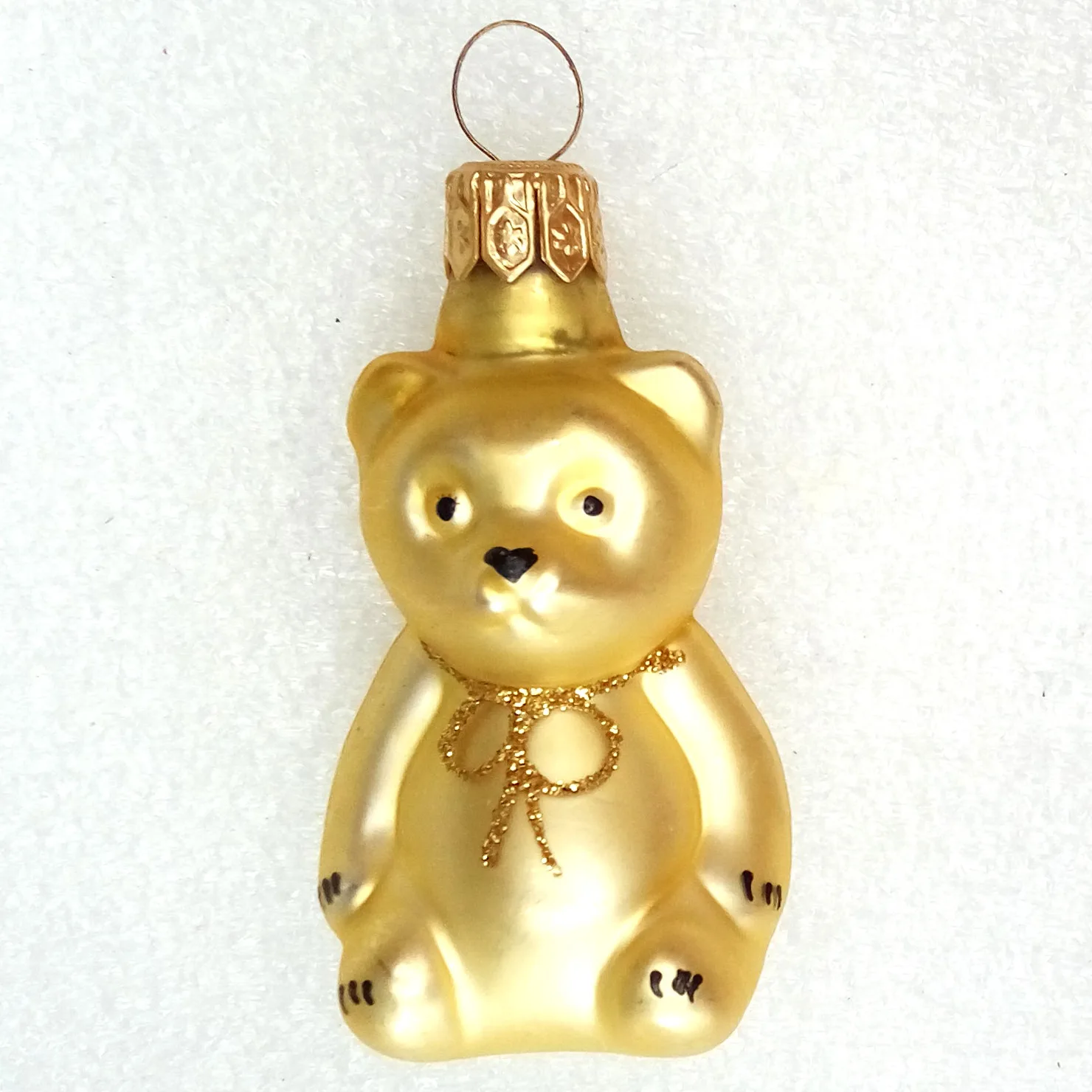 Ukrainian Glass Christmas Ornament Teddy Bear