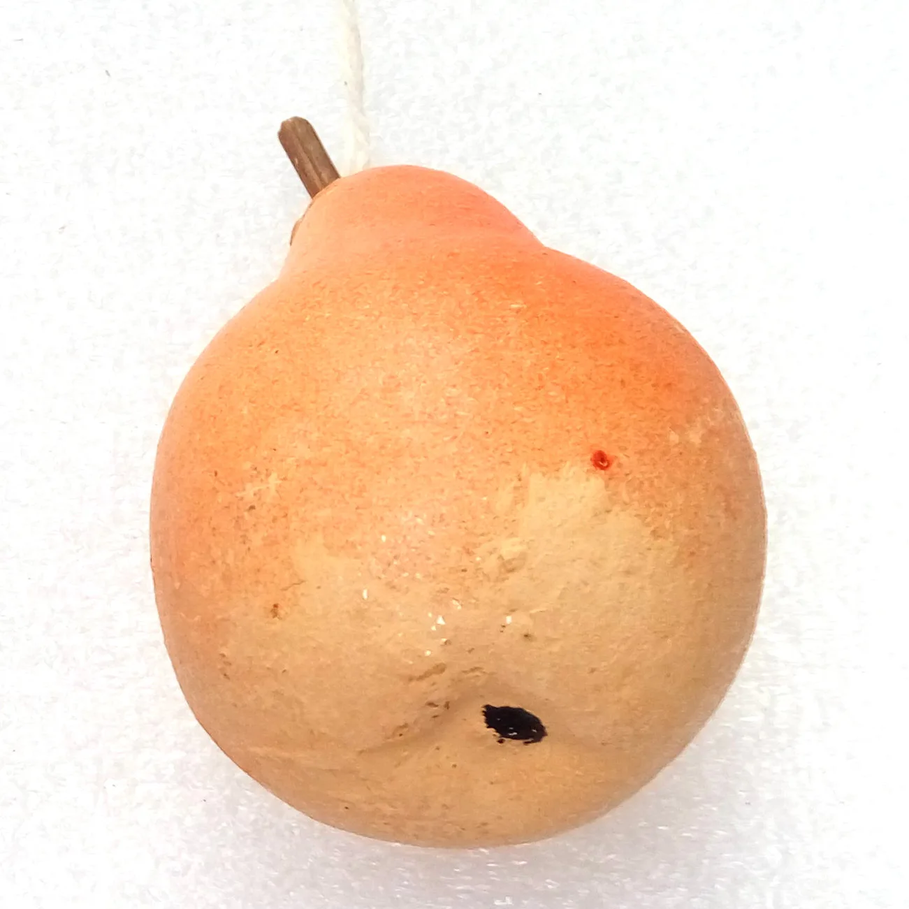 Vintage Ukrainian Paper Mache Christmas Ornament Pear