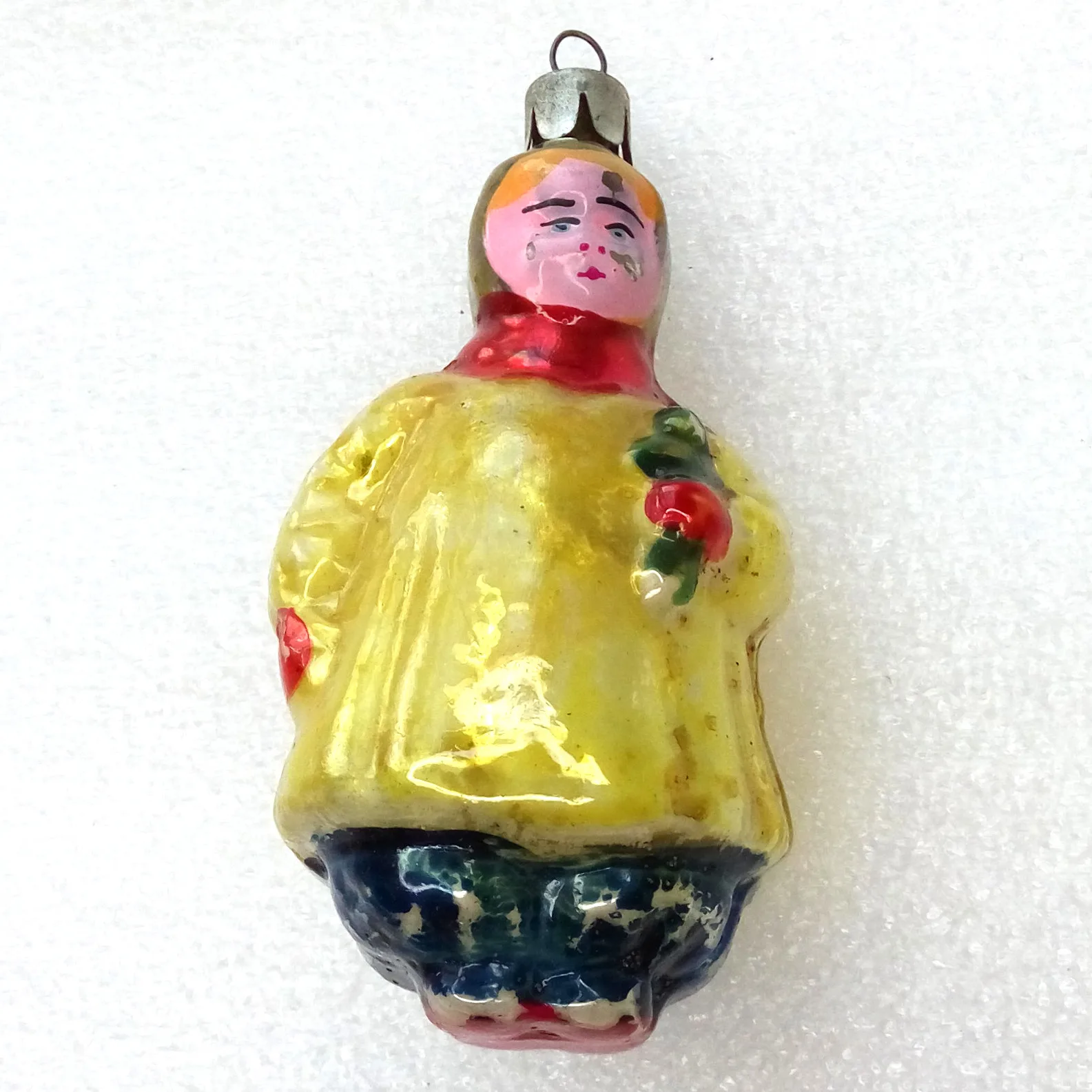 Vintage Glass Christmas Ornament Girl