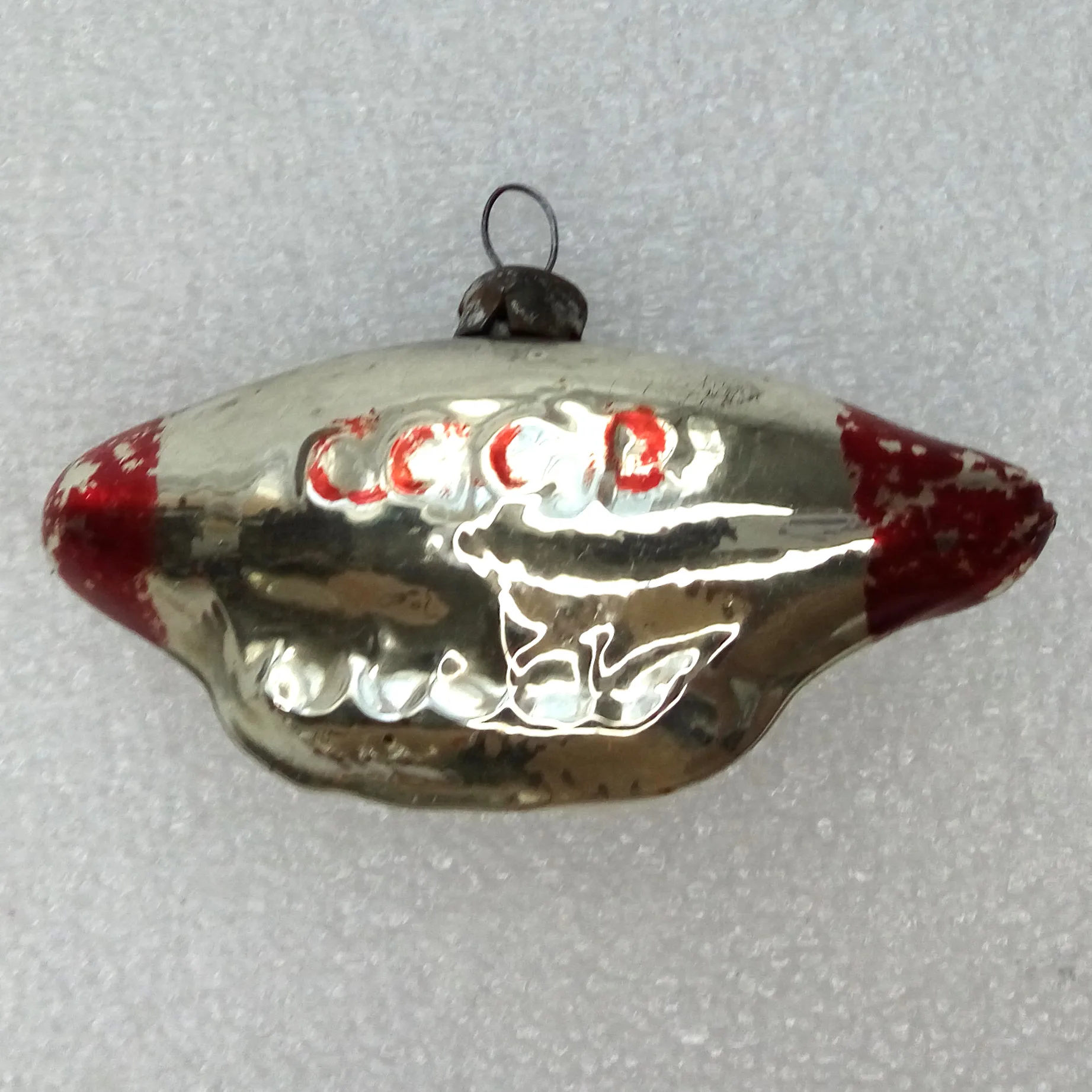 Vintage Glass Christmas Ornament Dirigible