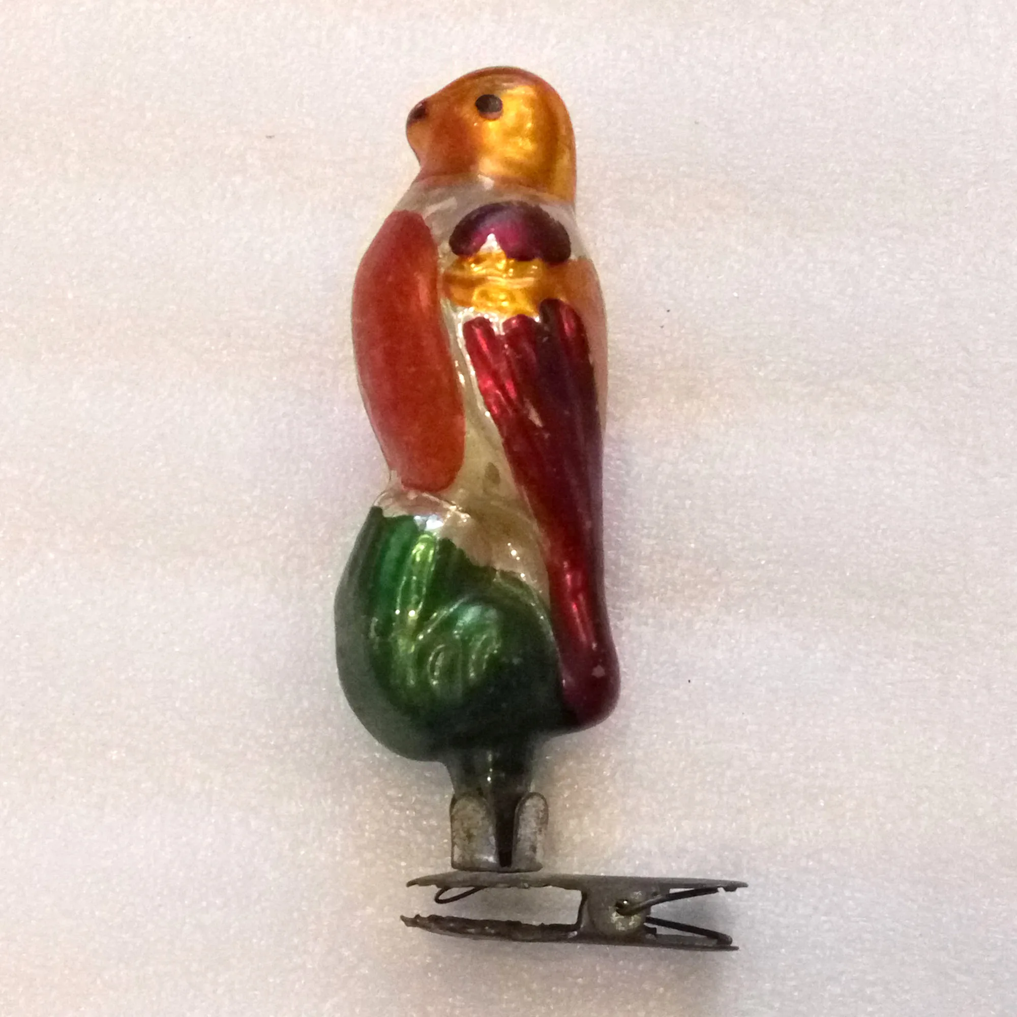 Vintage Russian Glass Christmas Tree Ornament Magic Bird