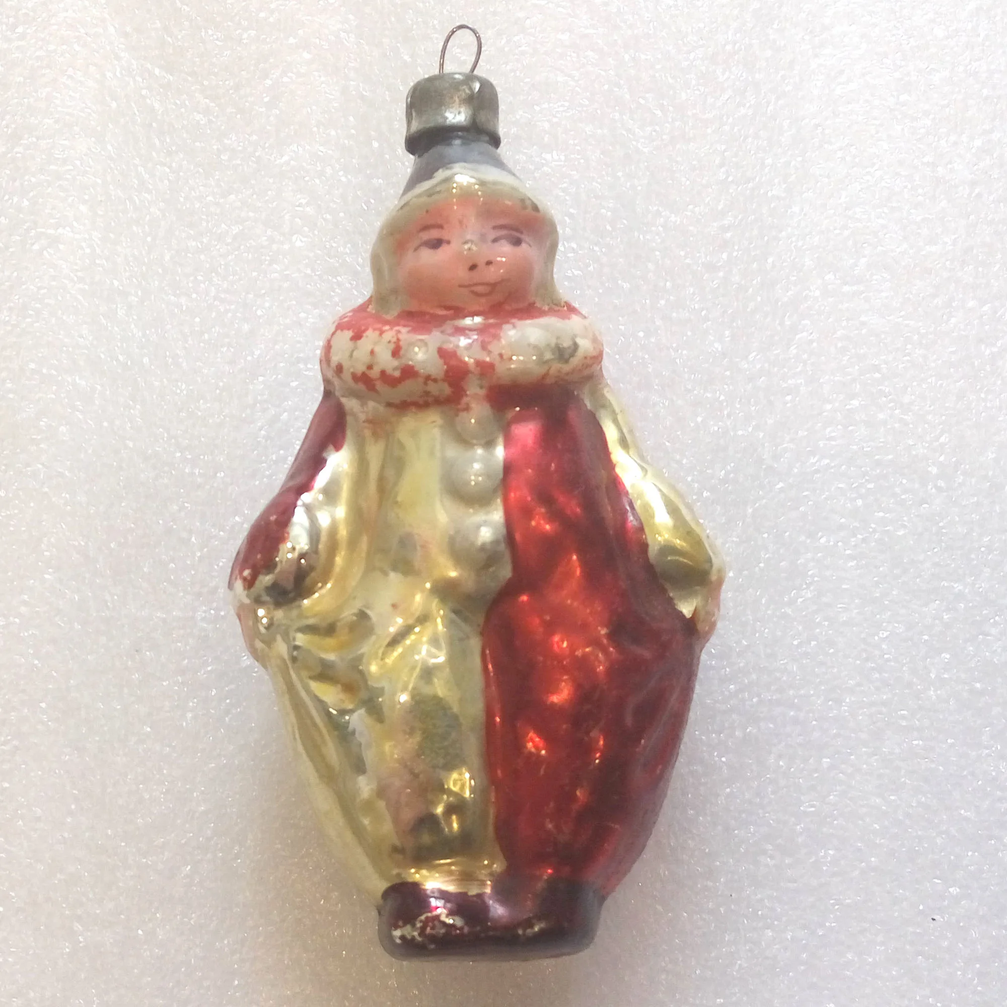 Vintage Russian Glass Christmas Tree Ornament Old Clown