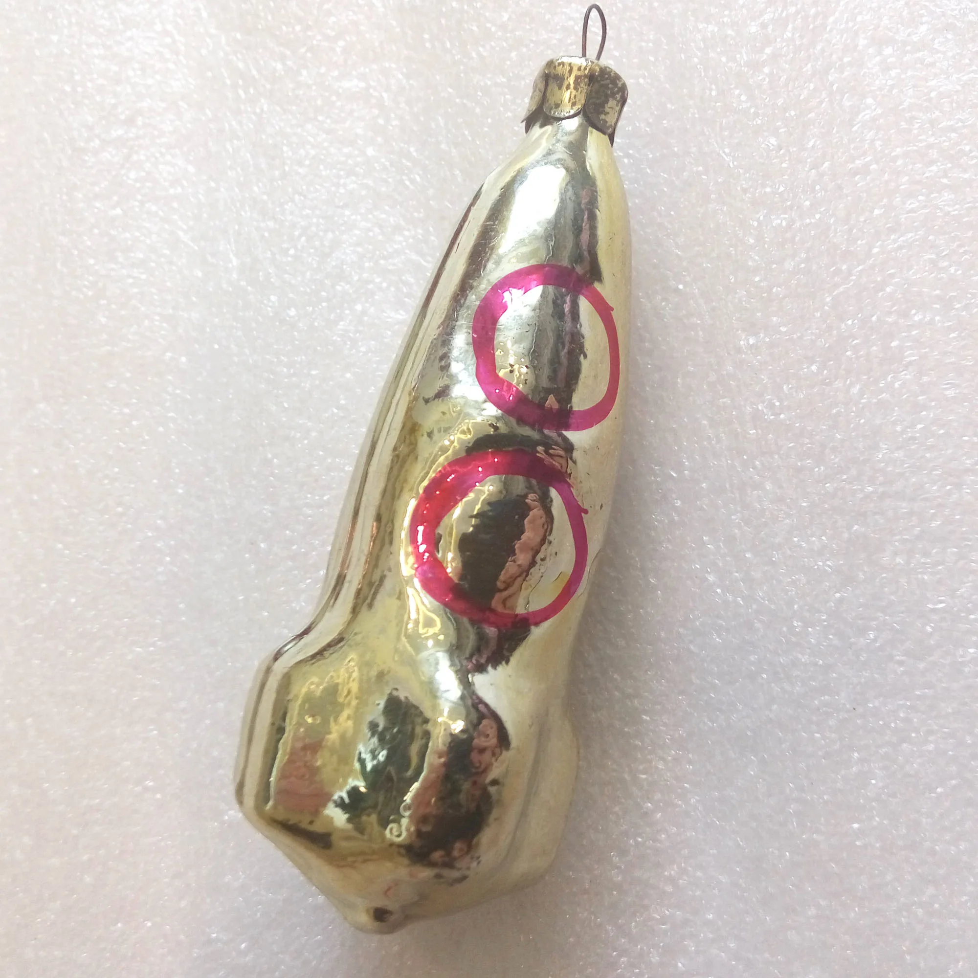 Vintage Russian Glass Christmas Tree Ornament Old Space Rocket