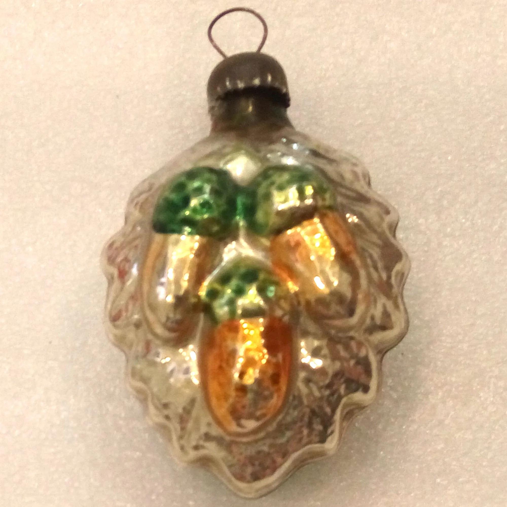 Vintage Glass Christmas Ornament Acorns