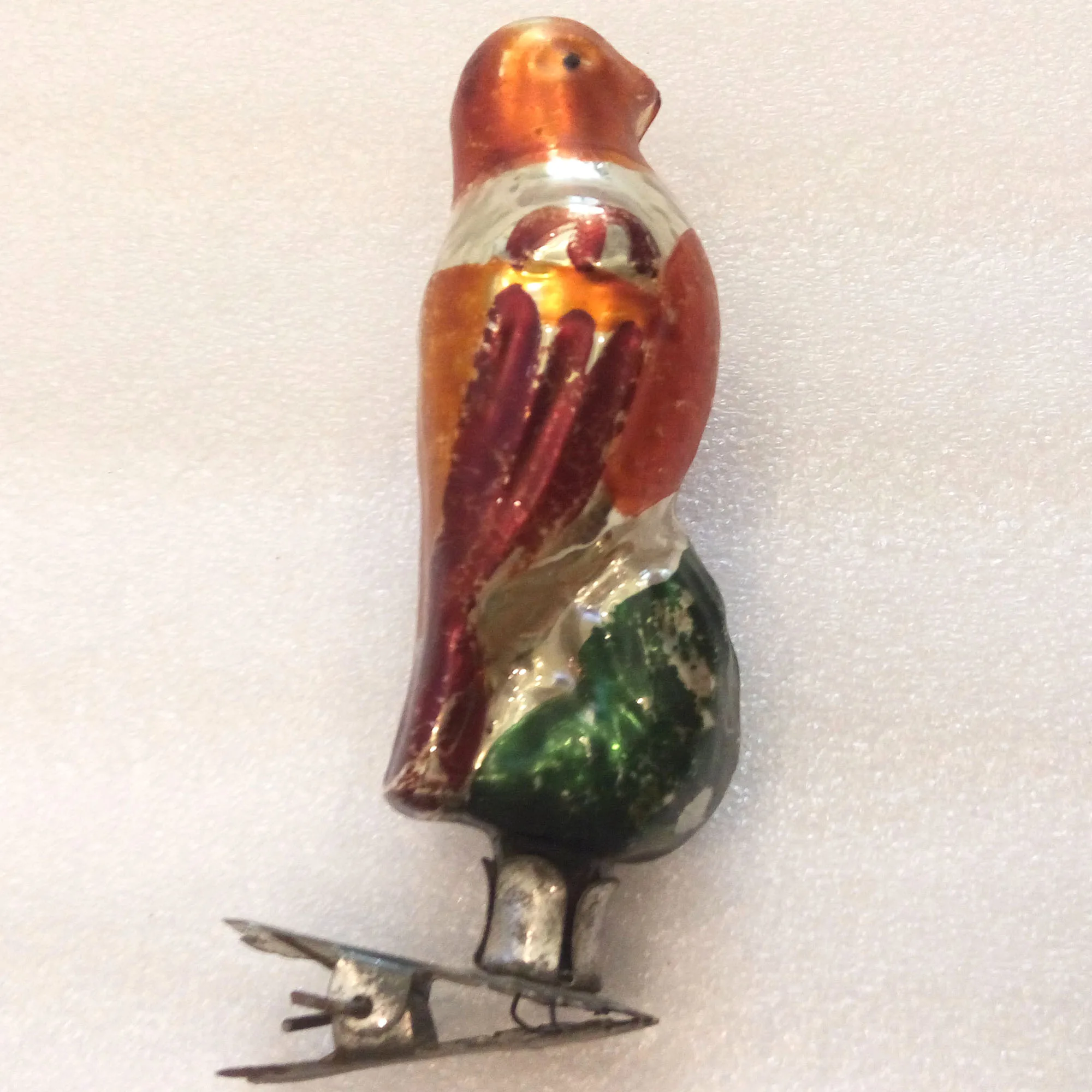 Vintage Glass Christmas Ornament Magic Bird