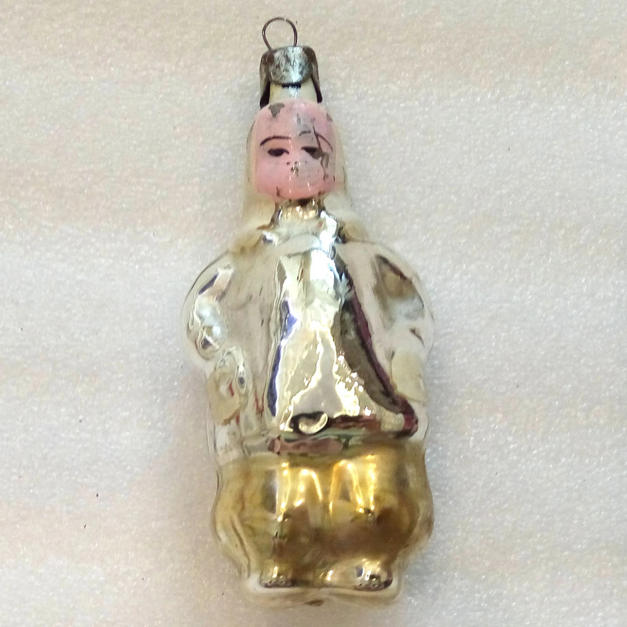 Vintage Glass Christmas Ornament Woman