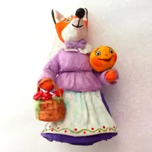 New Ukrainian Cotton Christmas Ornament Autors Work Kolobok with Fox