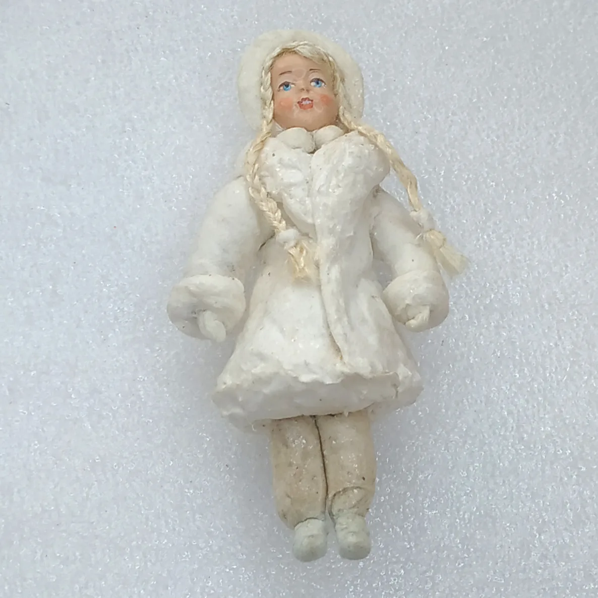 New Paper Mache Cotton Christmas Ornament Tree Toy Autors Work Girl