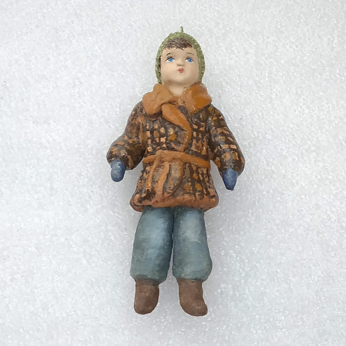 New Paper Mache Christmas Ornament Tree Toy Autors Work Boy