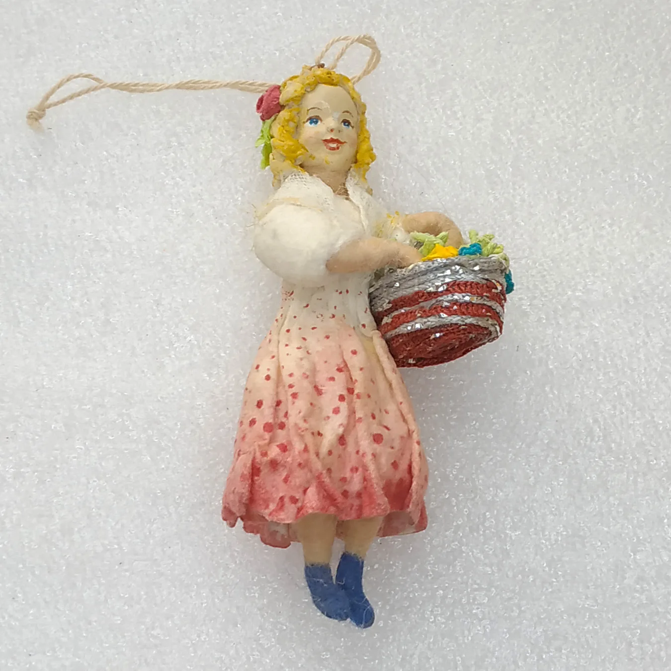 New Paper Mache Christmas Ornament Tree Toy Autors Work Girl