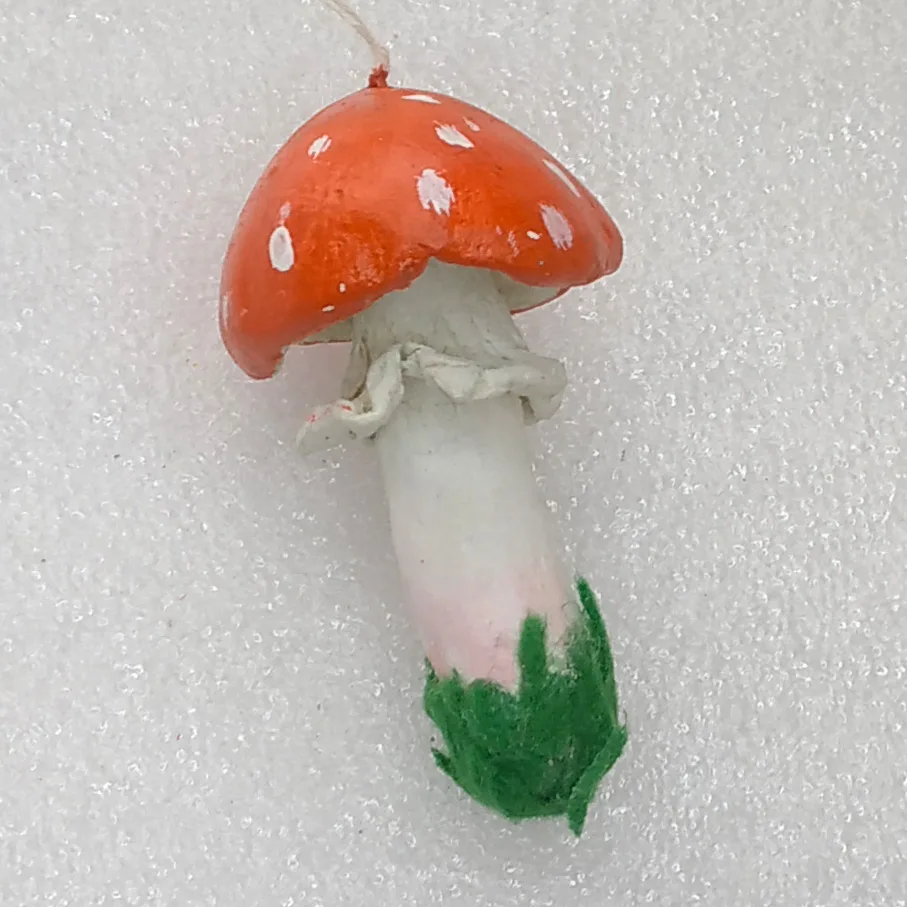 Paper Mache Christmas Ornament Tree Toy Autors Work Mushroom