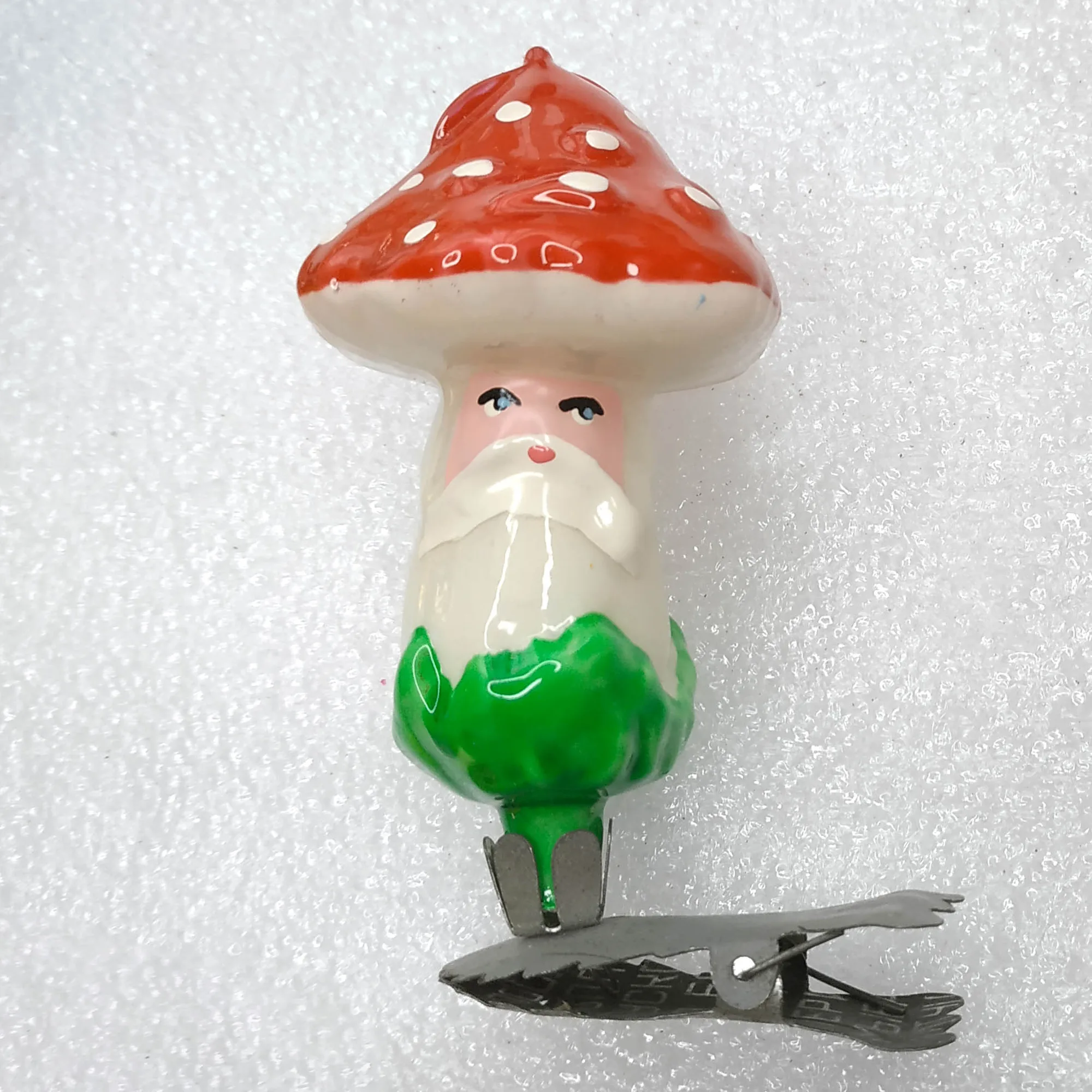 Vintage Glass Christmas Russian Ornaments Tree Toy Mushroom