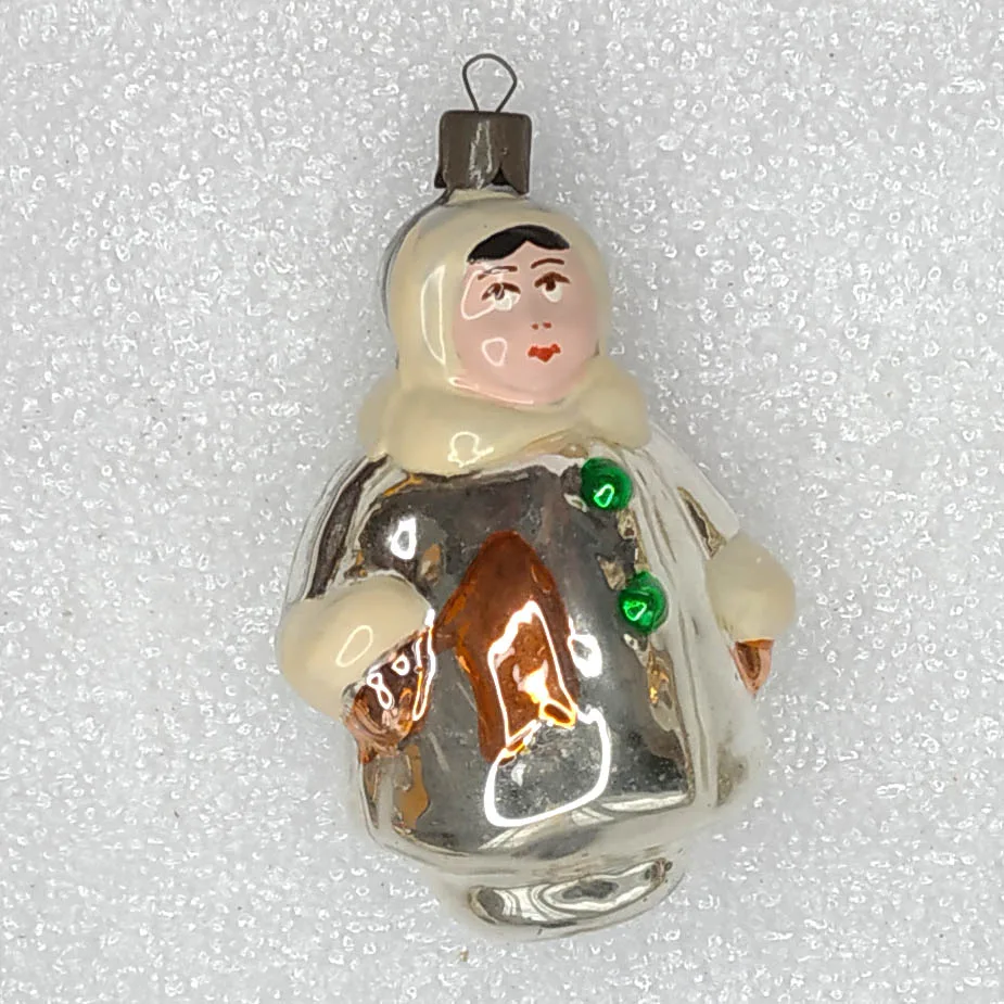 Vintage Glass Christmas Russian Ornaments Tree Toy Girl