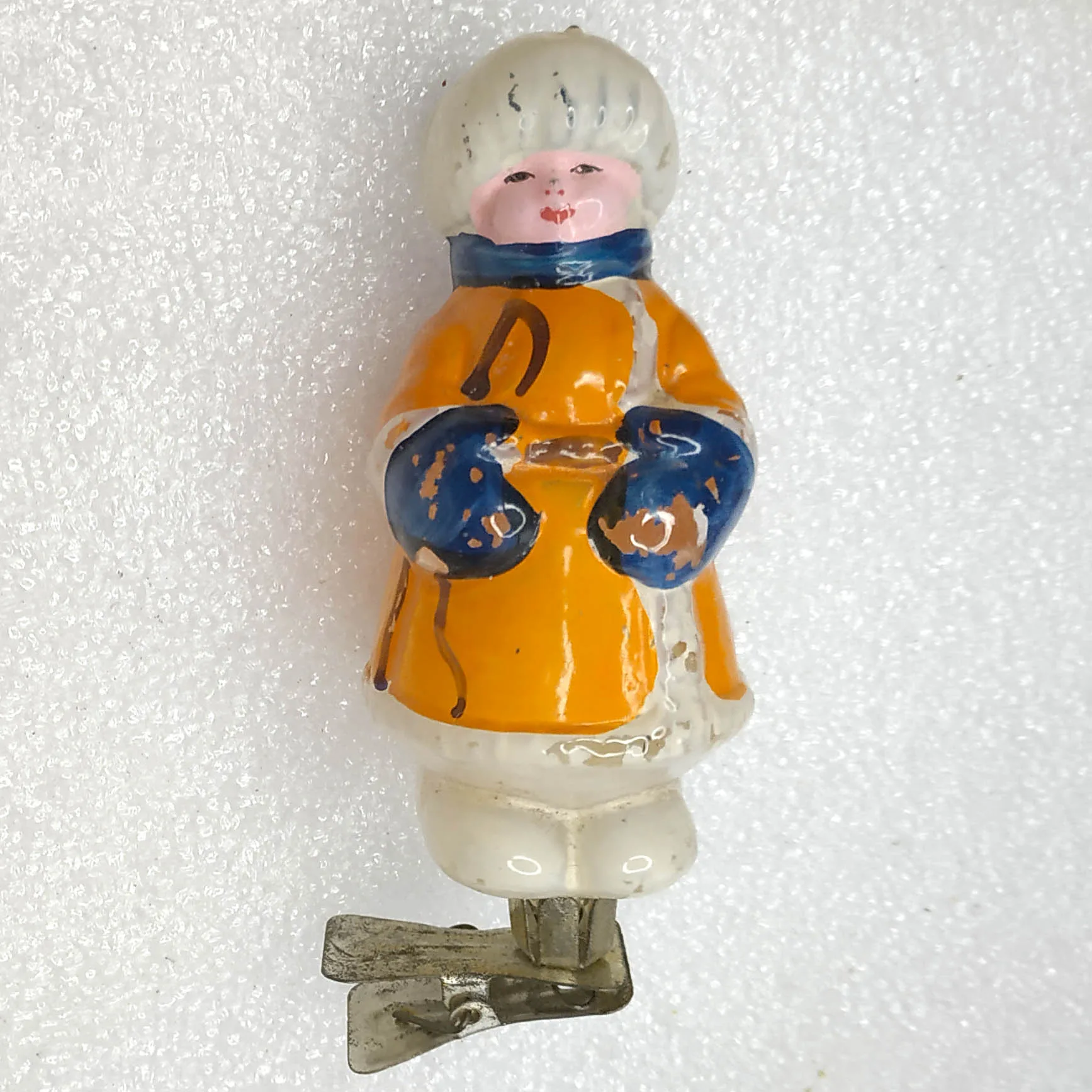 Antique Vintage Glass Christmas Russian Ornament Boy