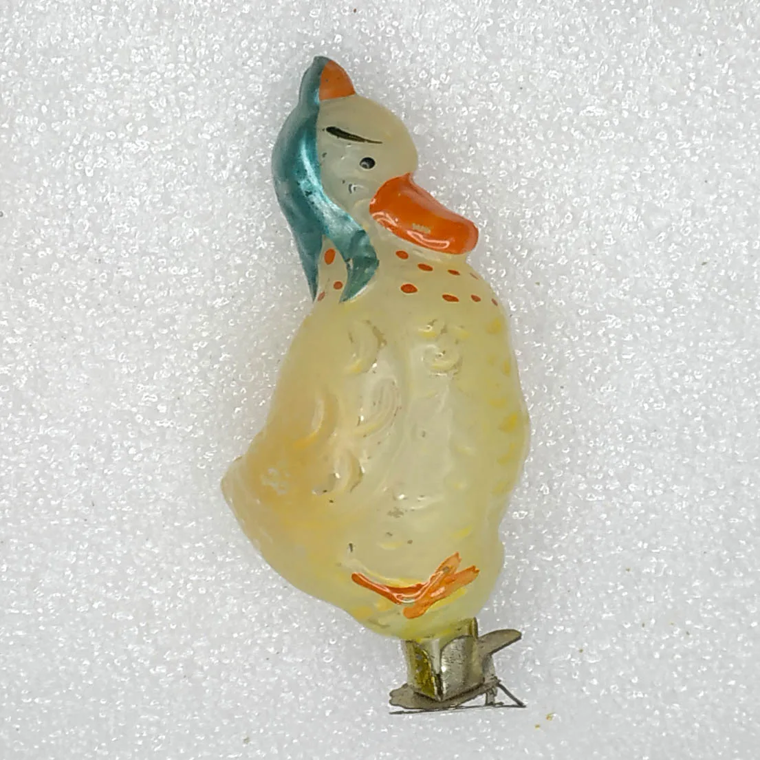 Antique Vintage Glass Christmas Ornament Lady Goose