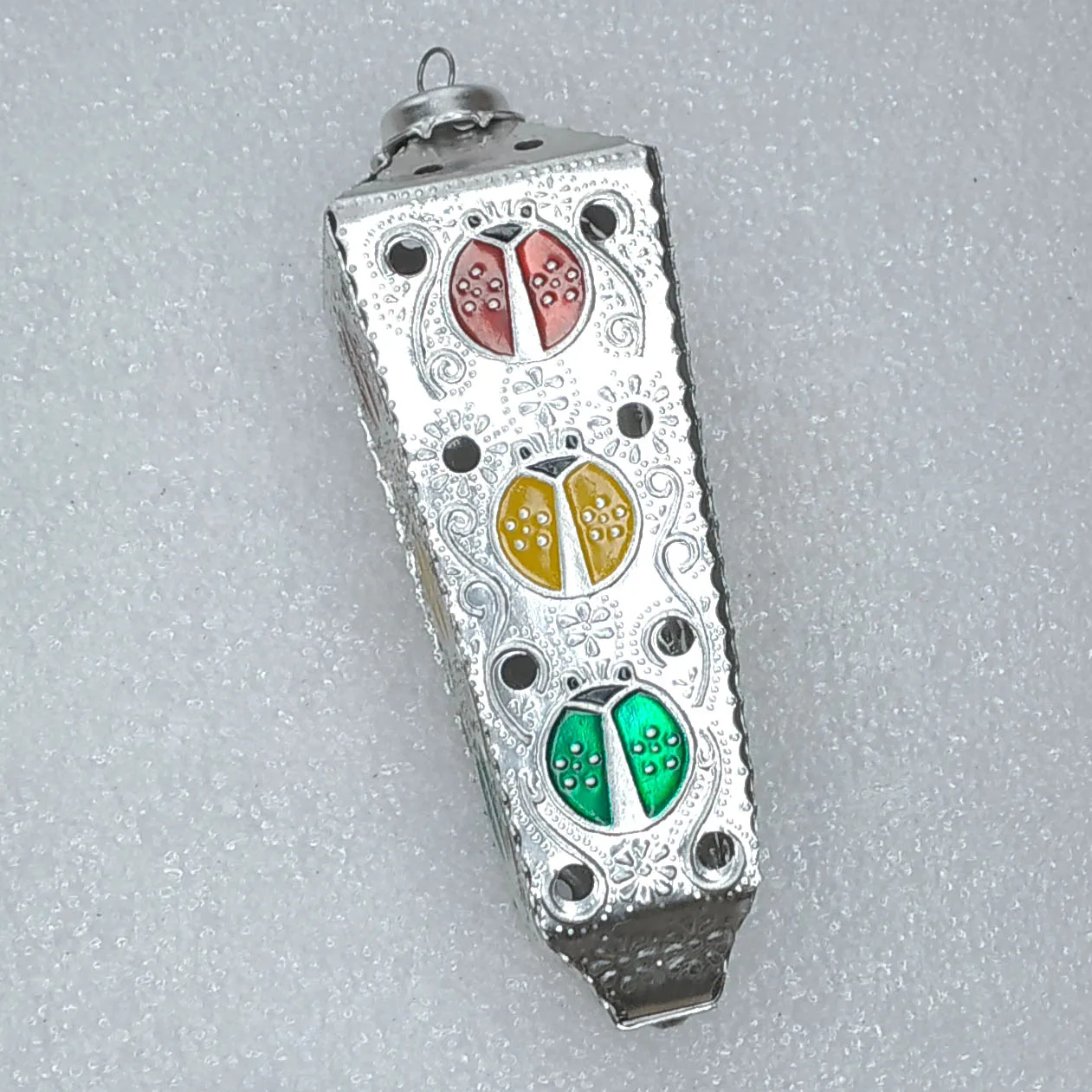 Antique Vintage Metal USSR Christmas Ornament Traffic-Light