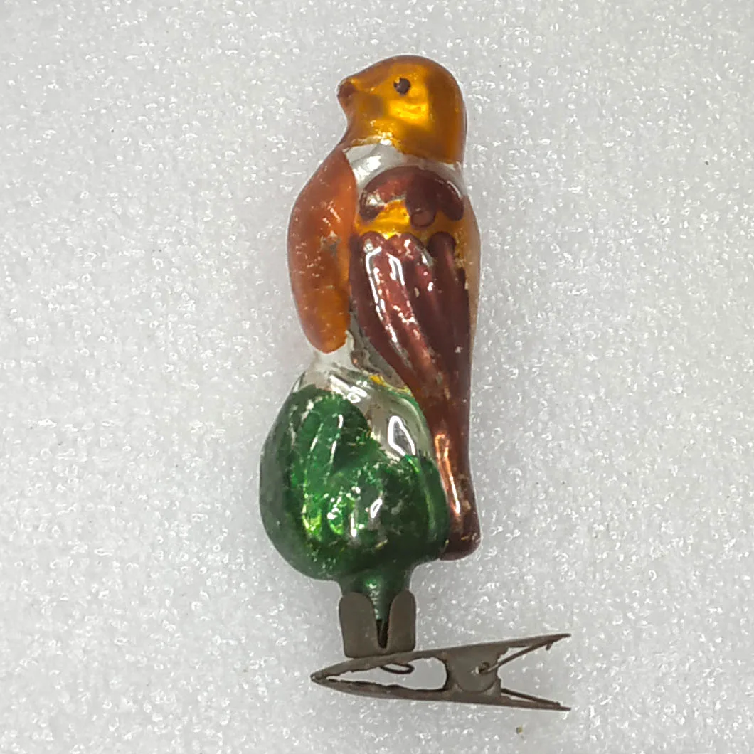 Antique Vintage Glass Christmas USSR Ornament Magic Bird