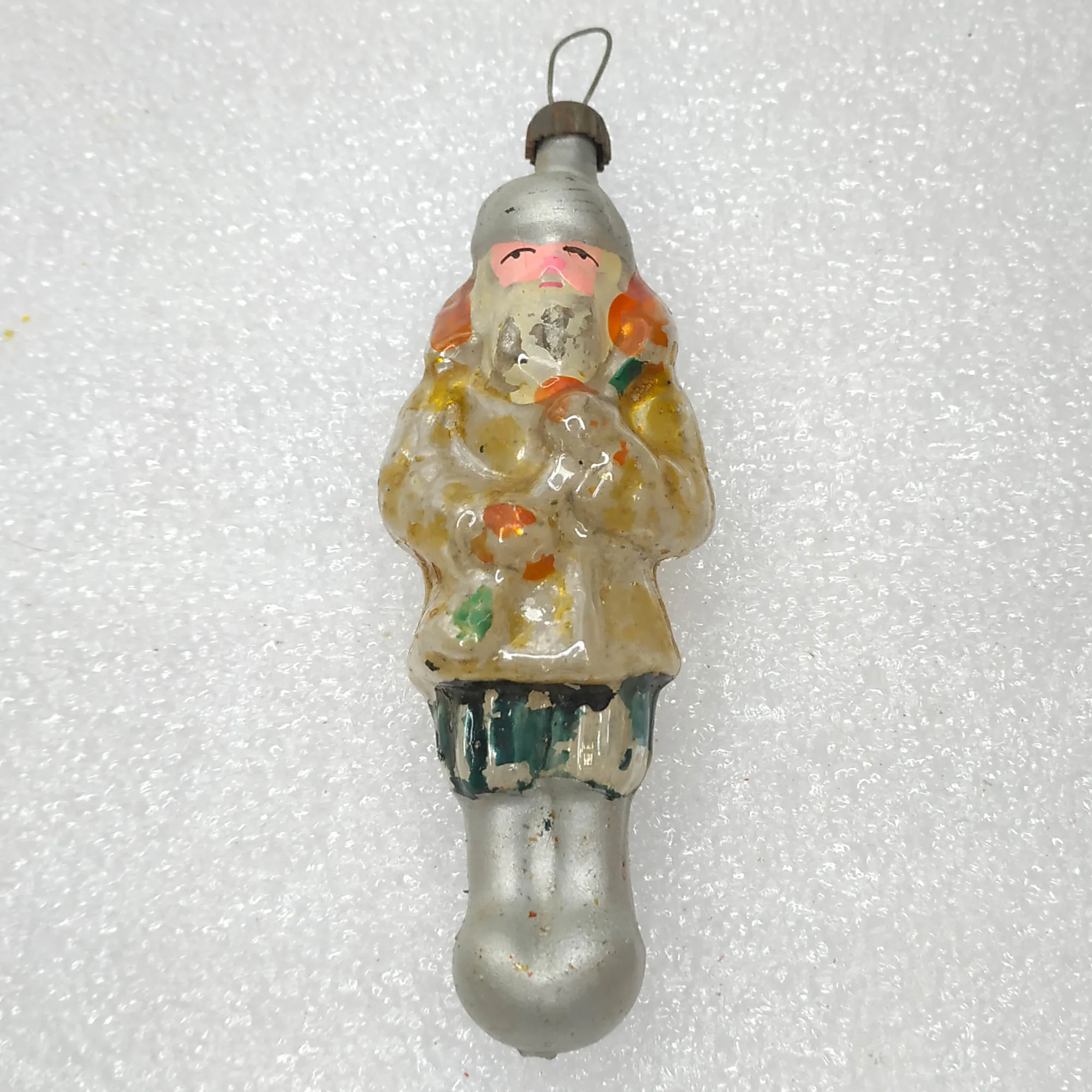 Vintage Mercury Glass Christmas USSR Ornament Hunter