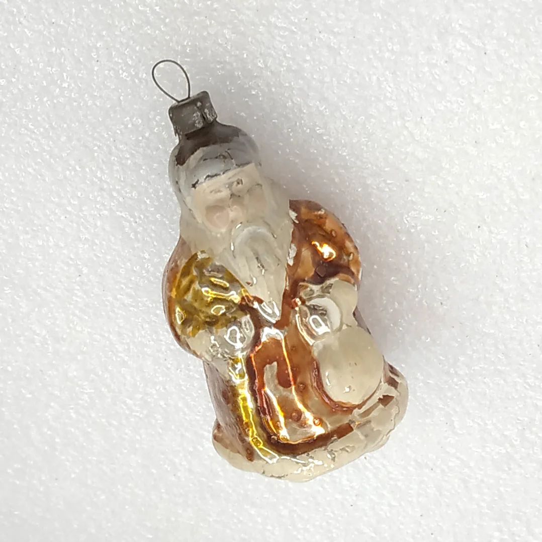 Antique Vintage Glass Christmas Ornament USSR Santa Claus