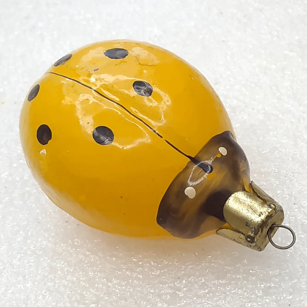 Antique Vintage Glass Christmas Ornament USSR Ladybug
