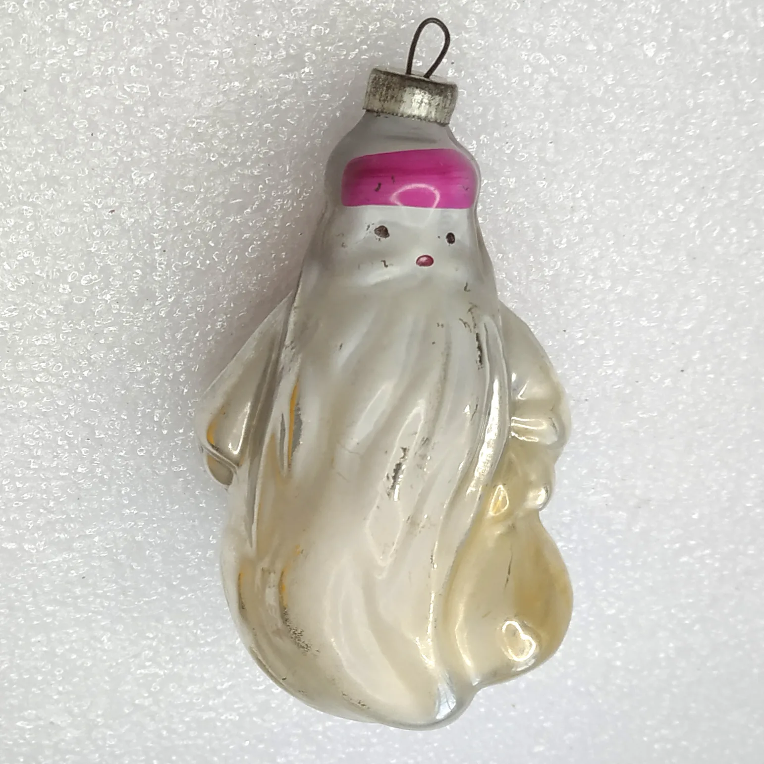 Antique Vintage Glass Christmas Ornament USSR Old Santa