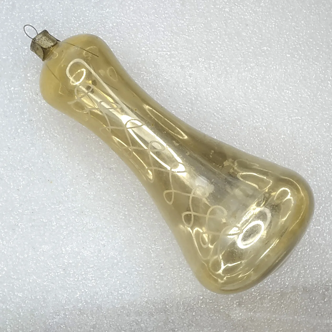 Antique Vintage Silver Glass Christmas Ornament USSR