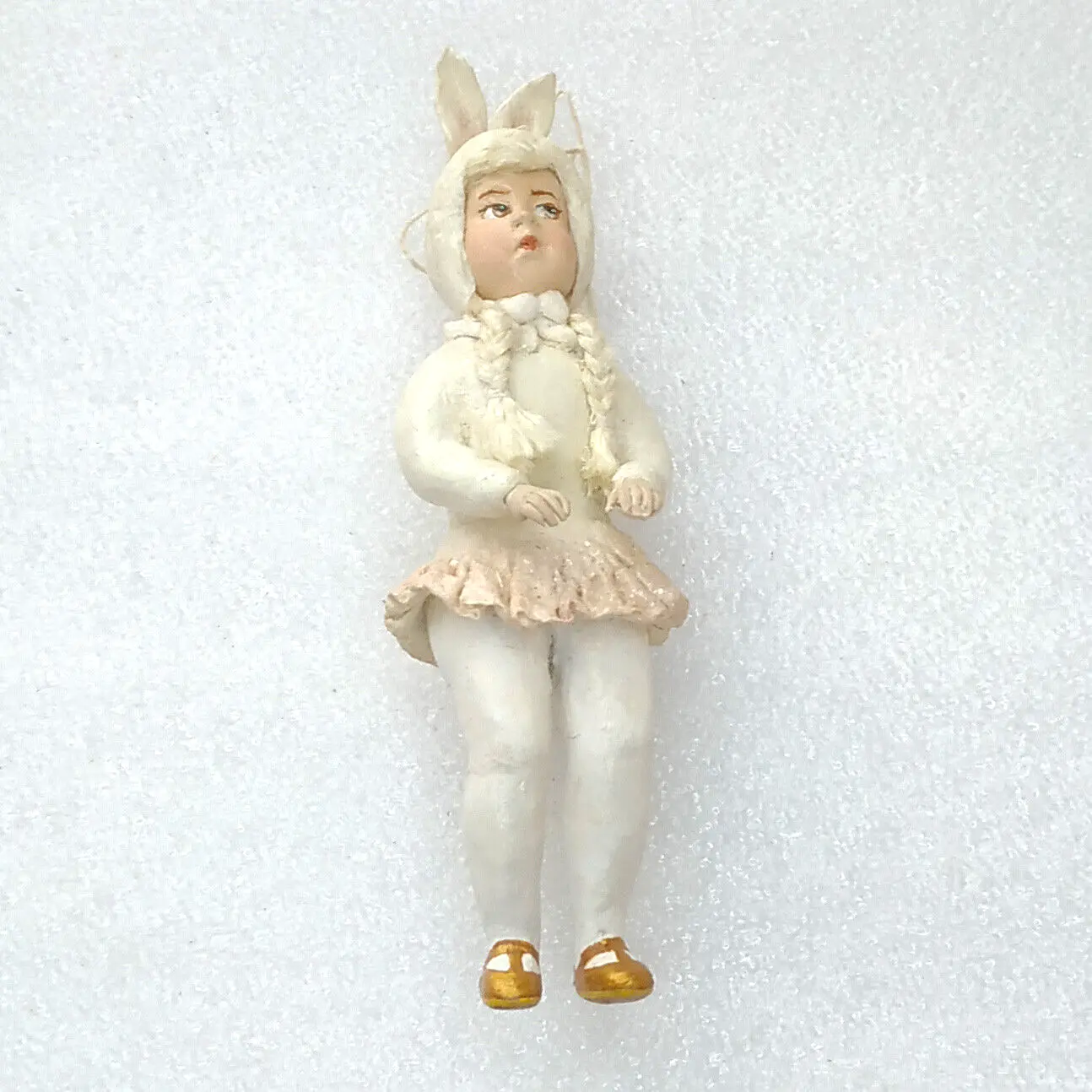 New Paper Mache Christmas Ornament Tree Toy Autors Work Girl Hare