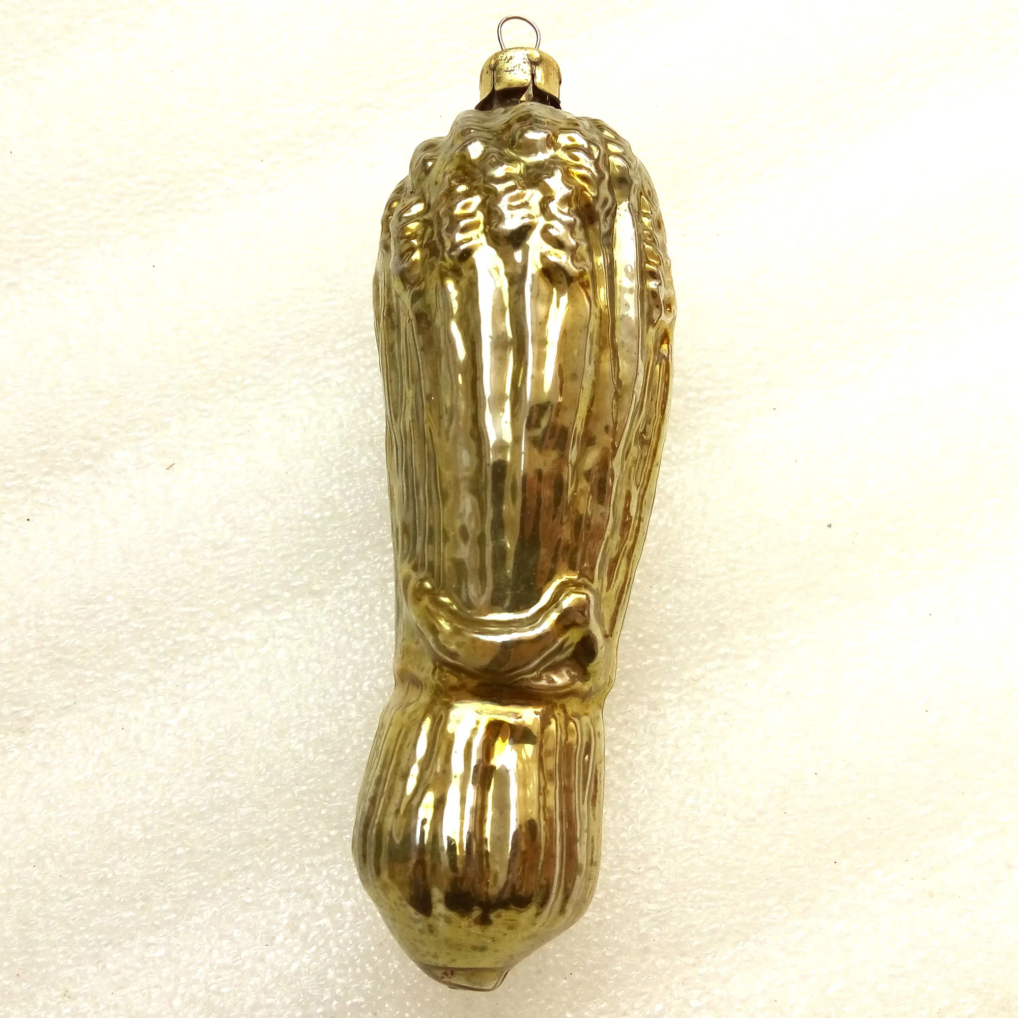 Vintage USSR Glass Christmas Ornament Fir Tree Old Sheaf of Wheat