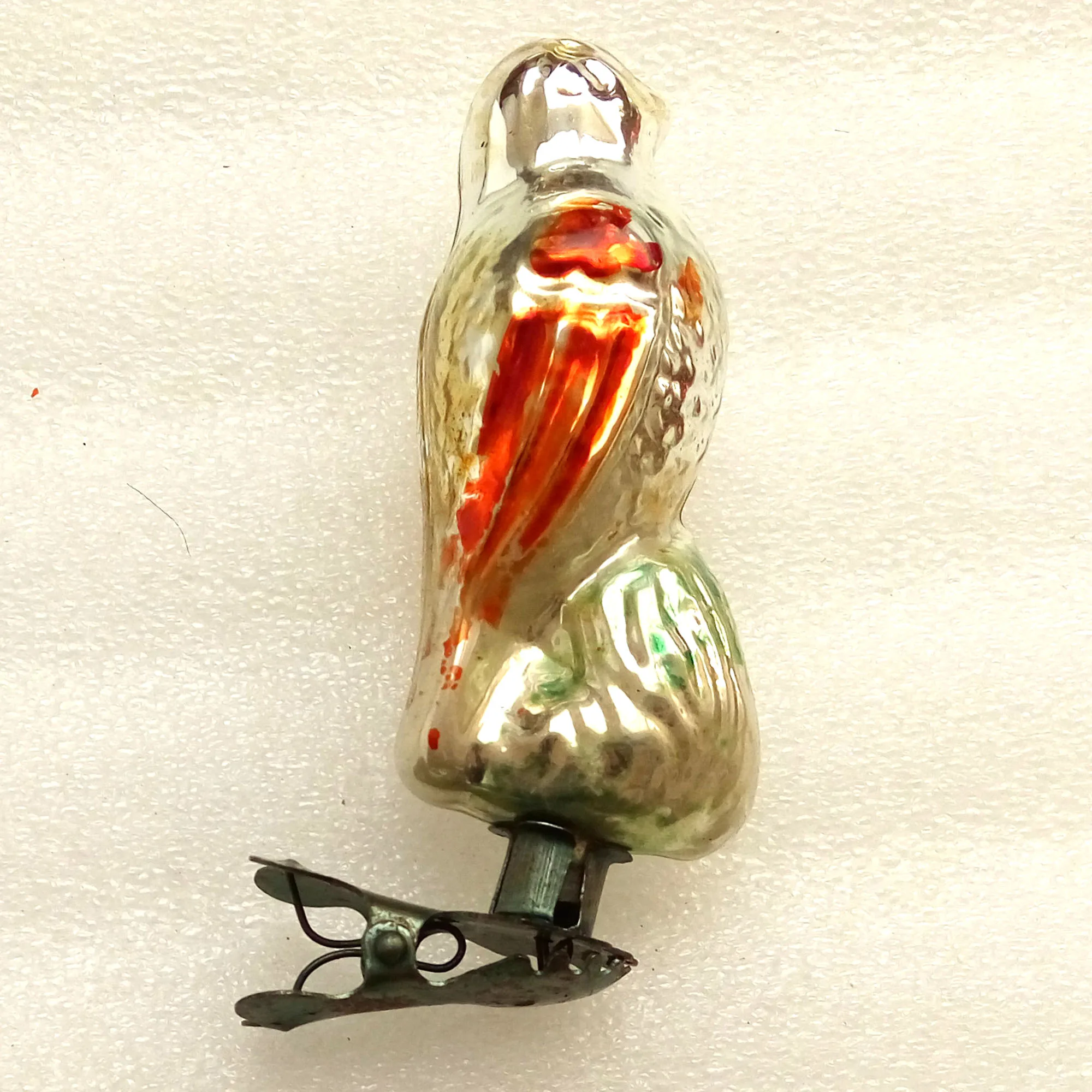 Vintage USSR Glass Christmas Ornament Magic Bird
