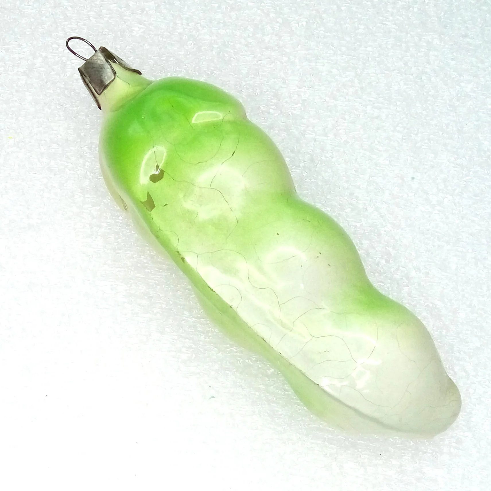 Vintage Ukrainian Glass Christmas Ornament Bean