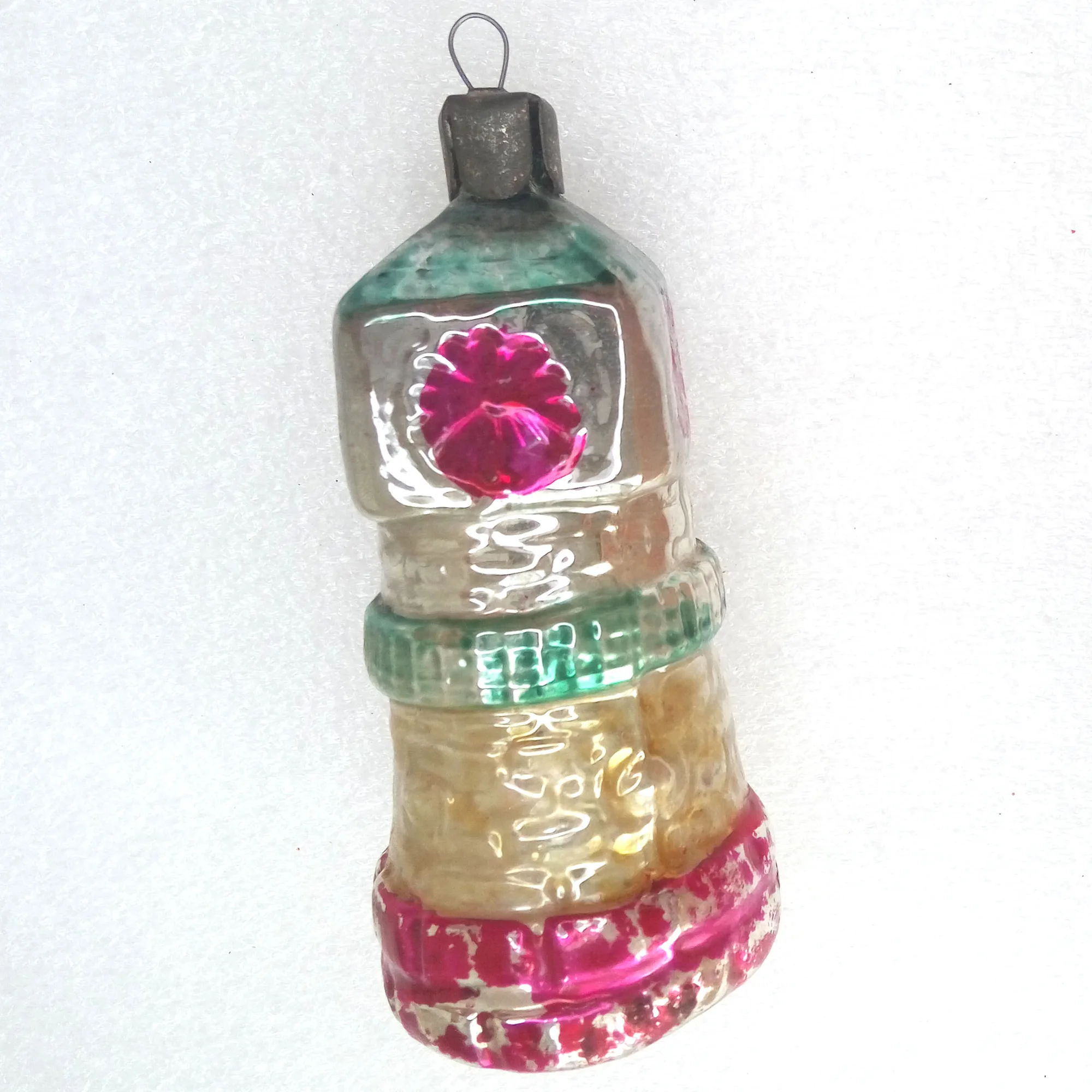 Vintage Ukrainian Glass Christmas Ornament Lighthouse