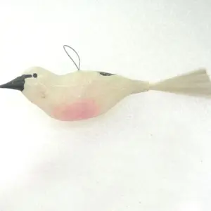 Vintage Ukrainian (GDR?) Glass Christmas Ornaments Bird