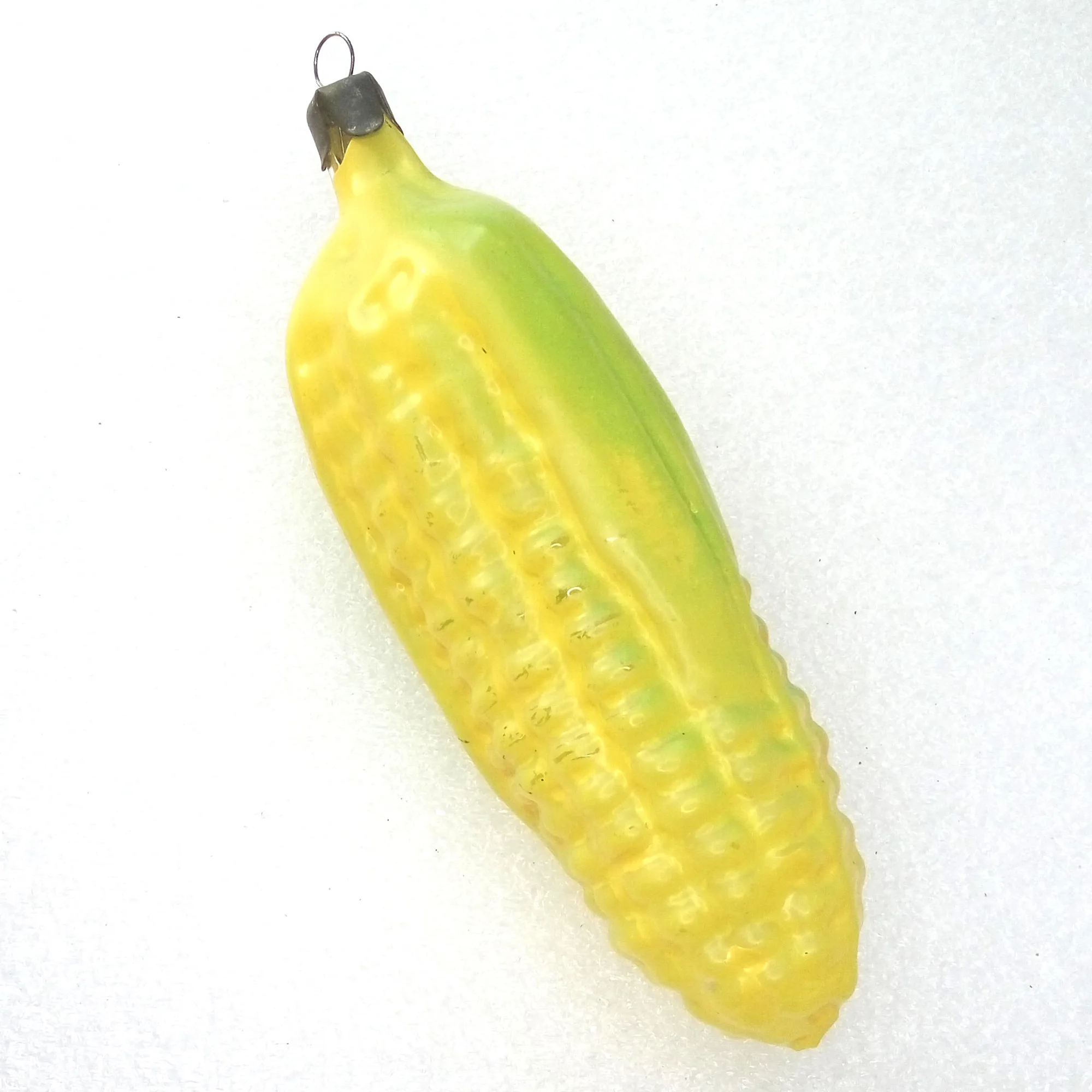 Vintage Ukrainian Glass Christmas Ornament Corn
