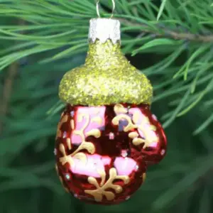 Ukrainian Glass Christmas Ornament Mitten