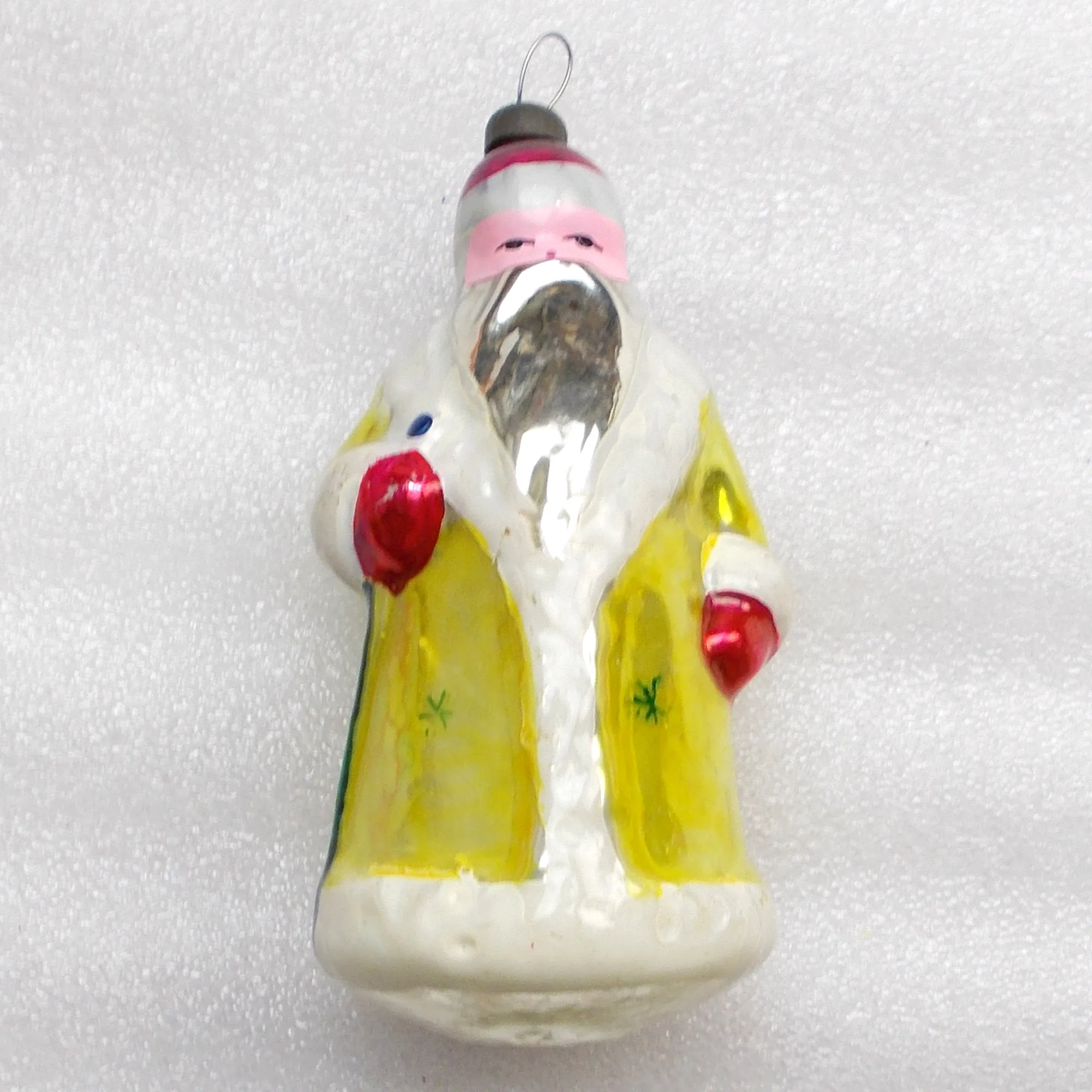 Antique Vintage Glass Christmas USSR Tree Ornament Santa