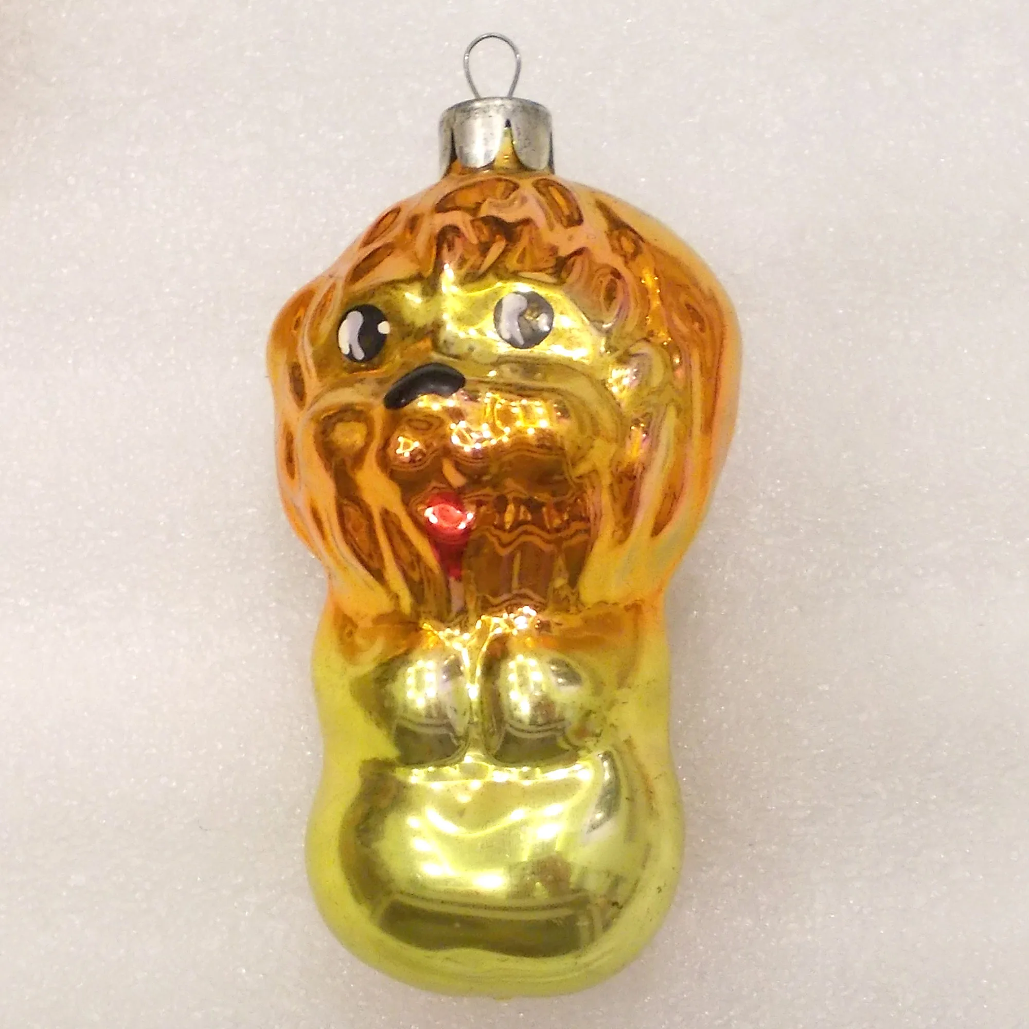 Vintage Glass Christmas Tree Ornament Toy Lion Cub