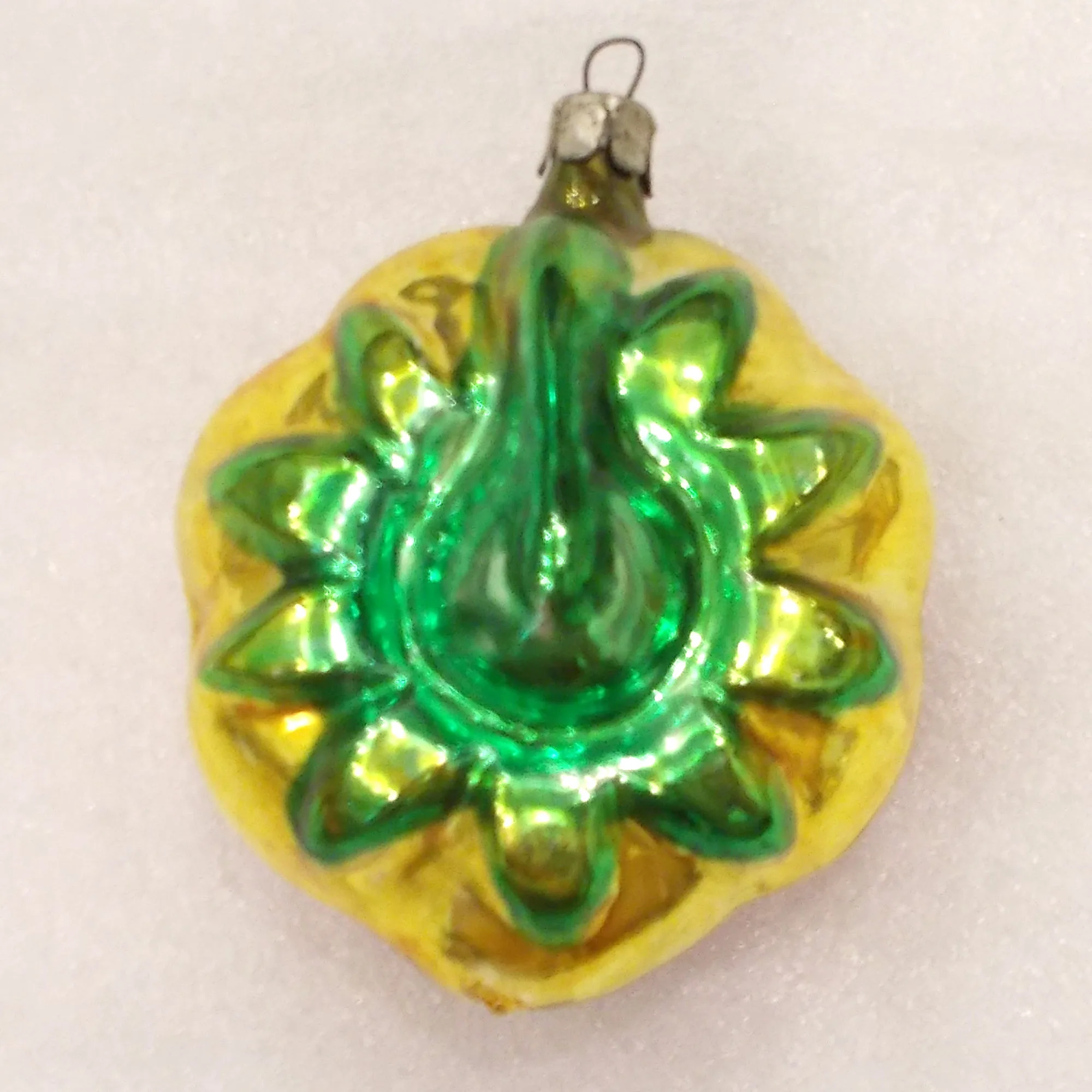 Antique Vintage USSR Glass Christmas Ornament Sunflower