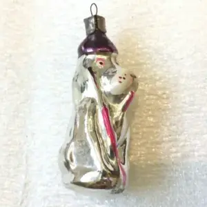 Vintage Glass Christmas Tree USSR Ornament Hunter Dog