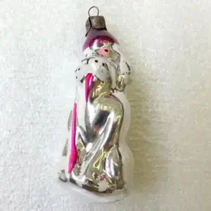 Vintage Glass Christmas Tree USSR Ornament Hunter Dog
