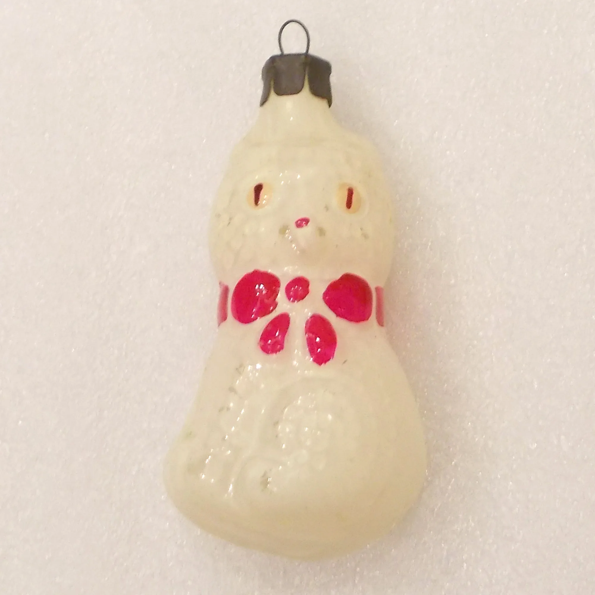 Vintage Glass Christmas Tree USSR Ornament Kitten