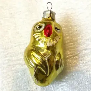 Vintage USSR Glass Christmas Tree Ornament Owl