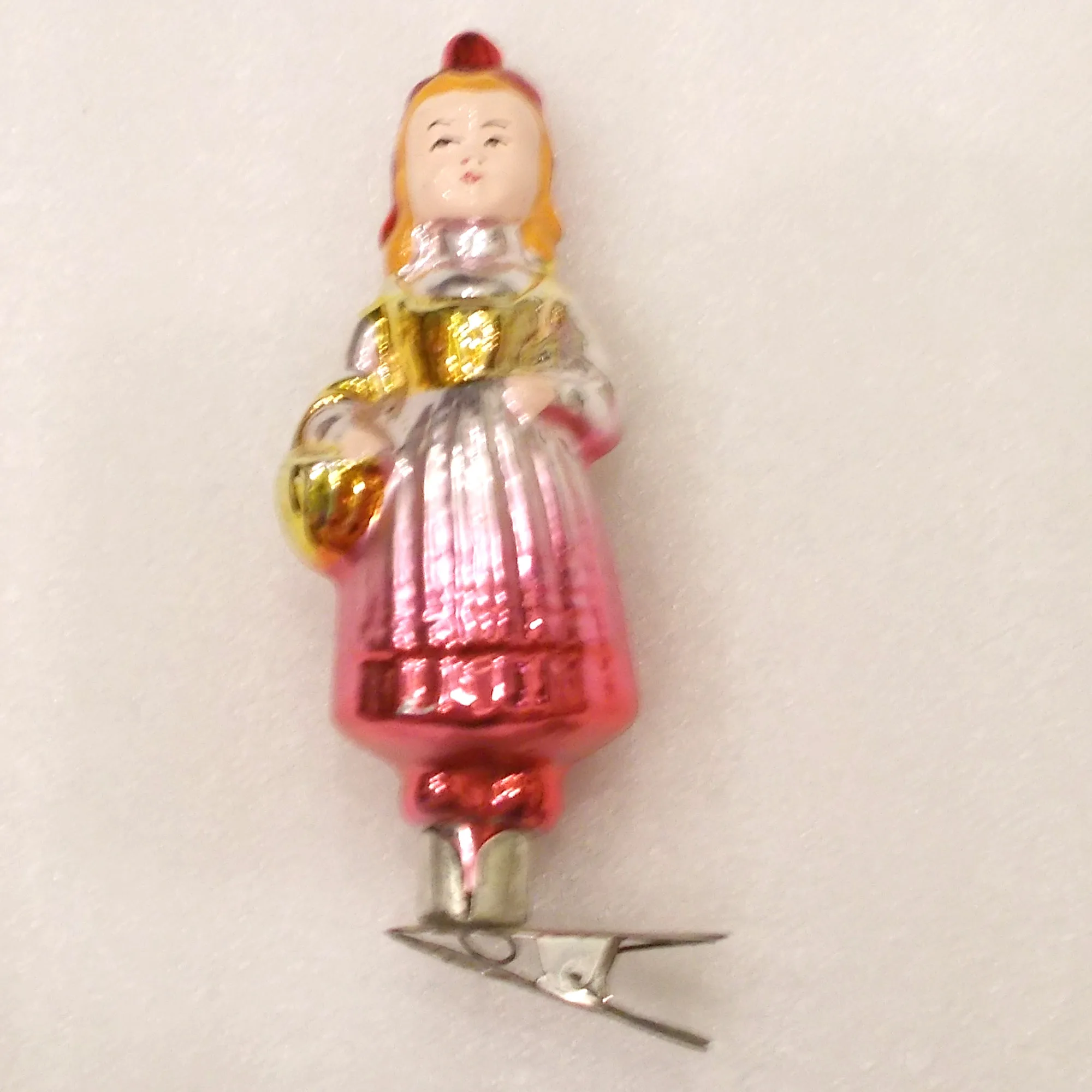 Vintage Glass Christmas USSR Ornament Toy Boy