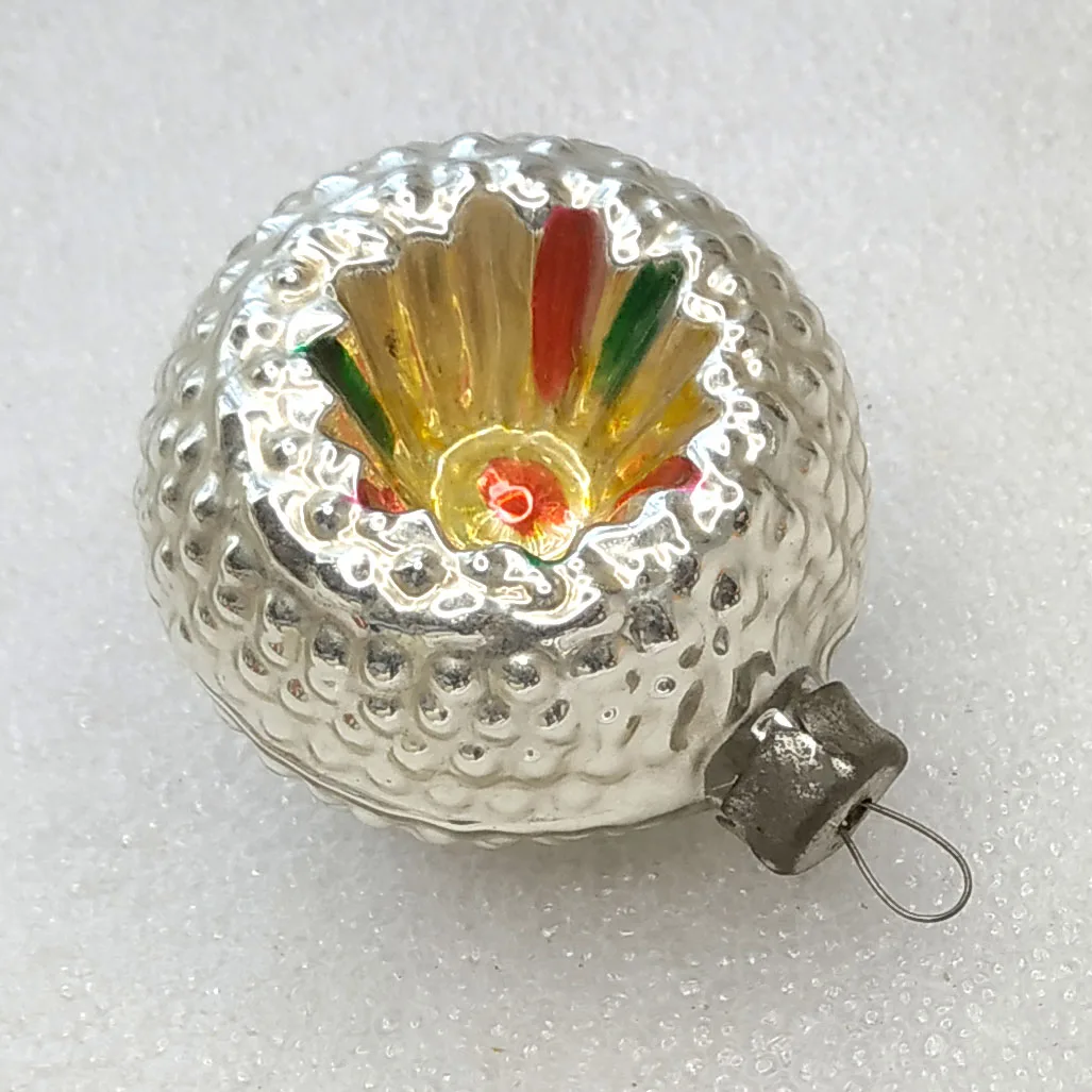 Antique Vintage Glass USSR Christmas Ornament Lantern