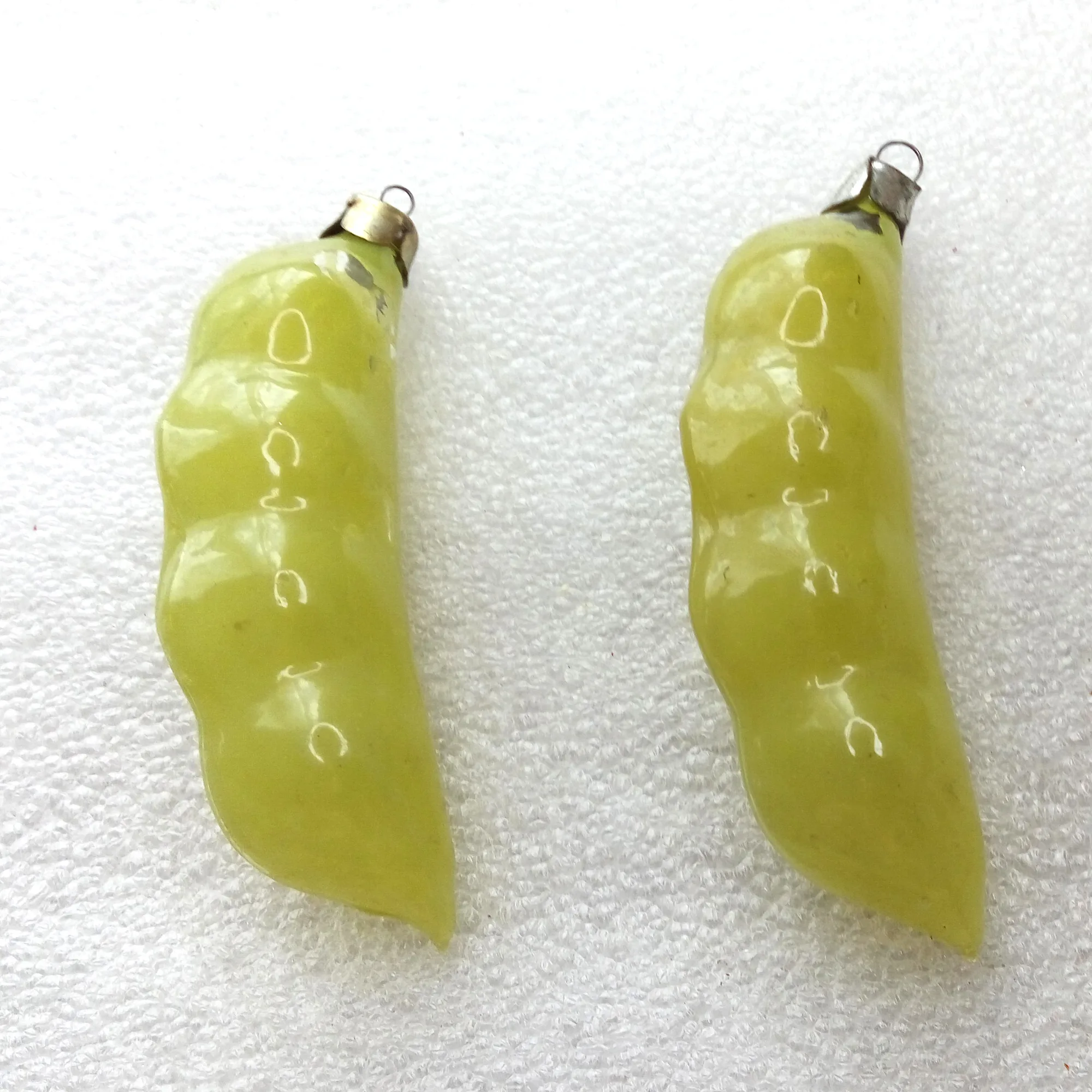 Set of 2 Vintage Glass Christmas Ornaments Beans