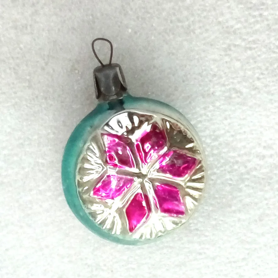 Vintage Silver Glass Christmas Ornament