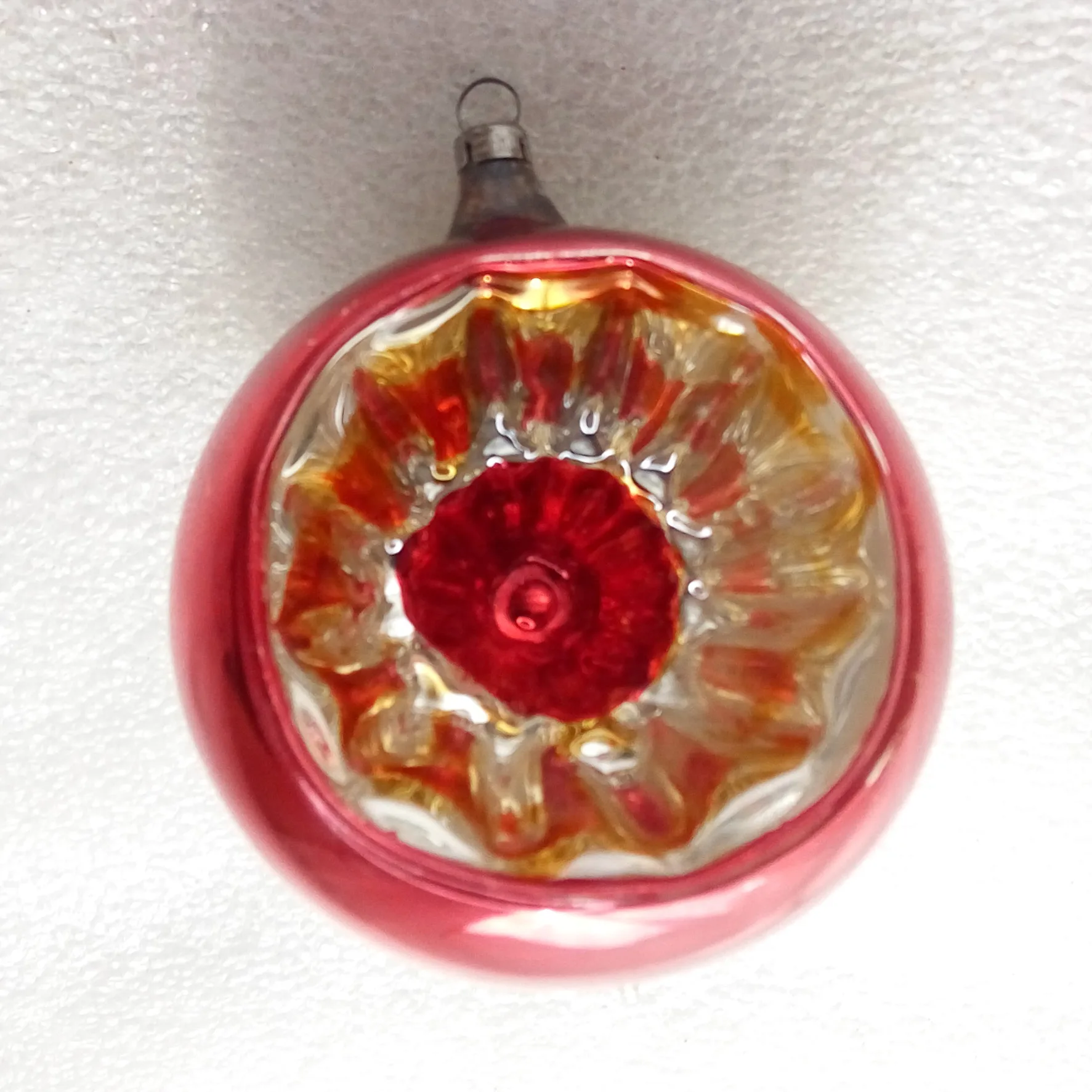 Vintage GDR Glass Christmas Ornament Lantern