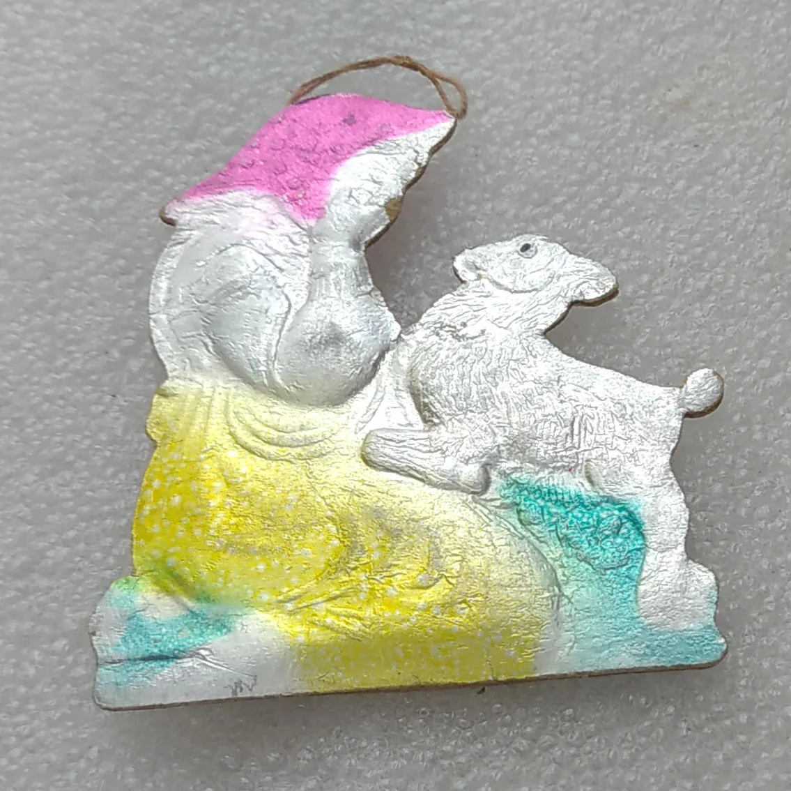 Antique Vintage Dresden Cardboard Christmas Ornament Alyonushka
