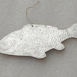 Antique Vintage Dresden Cardboard Christmas Ornament Fish